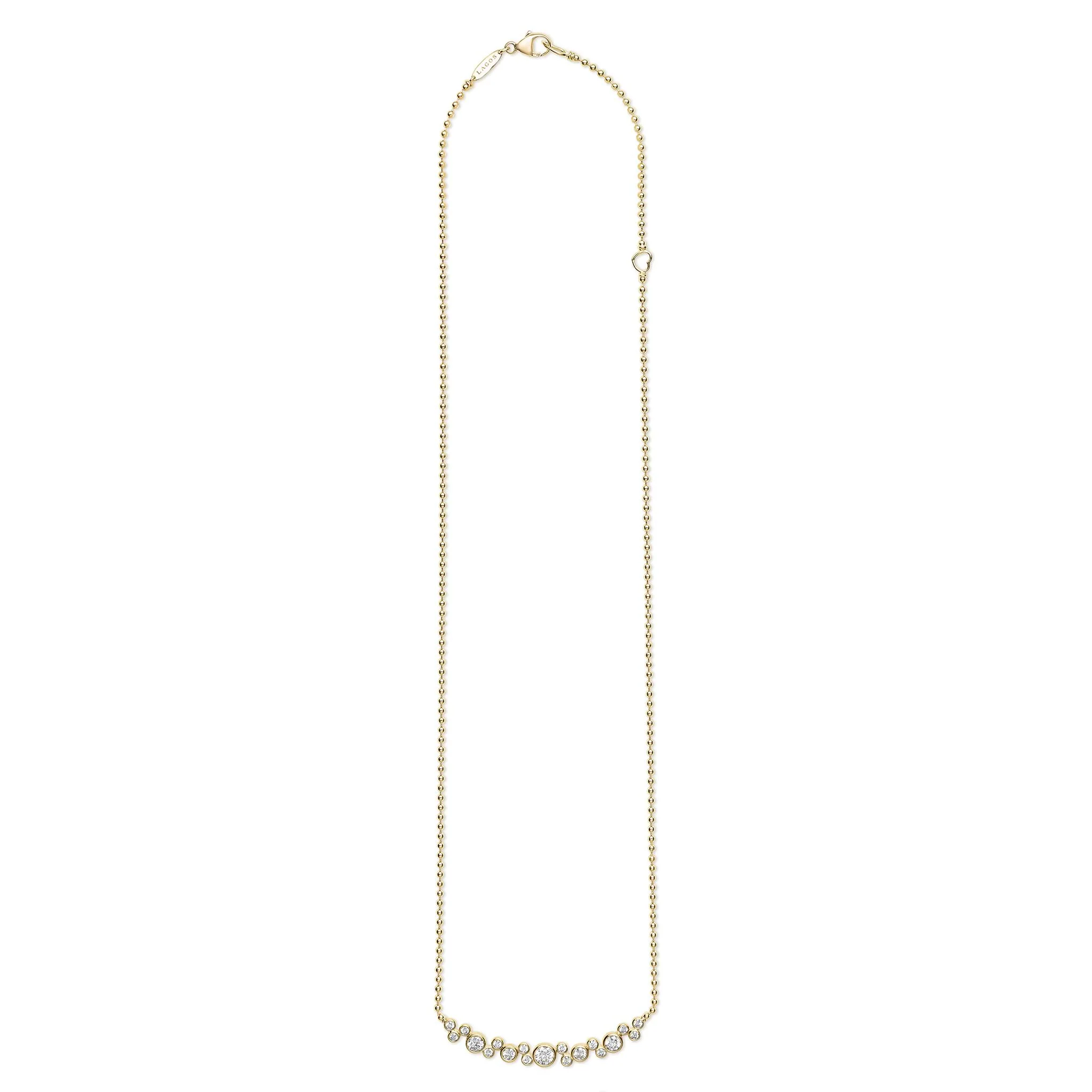 Fizz 18K Gold Nineteen Cluster Diamond Necklace - Image 3