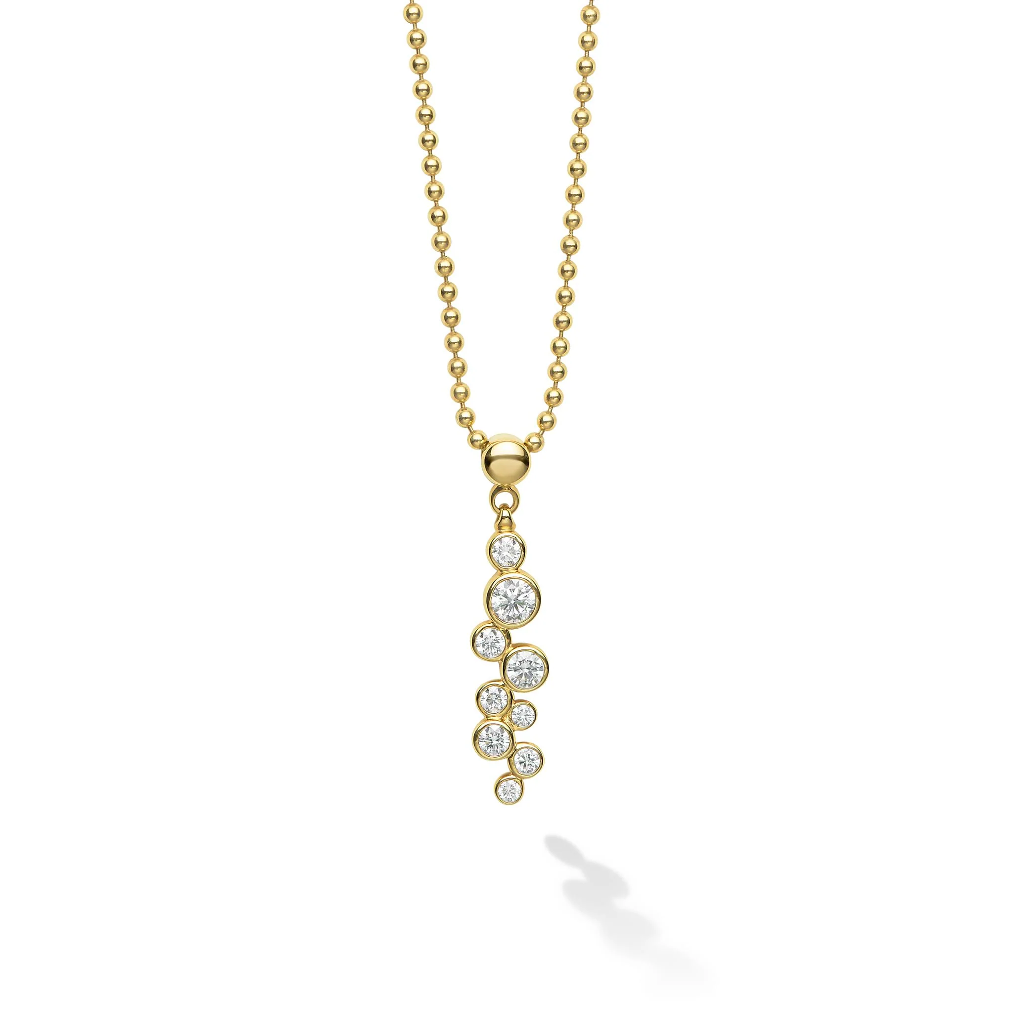 Fizz 18K Gold Nine Diamond Linear Necklace