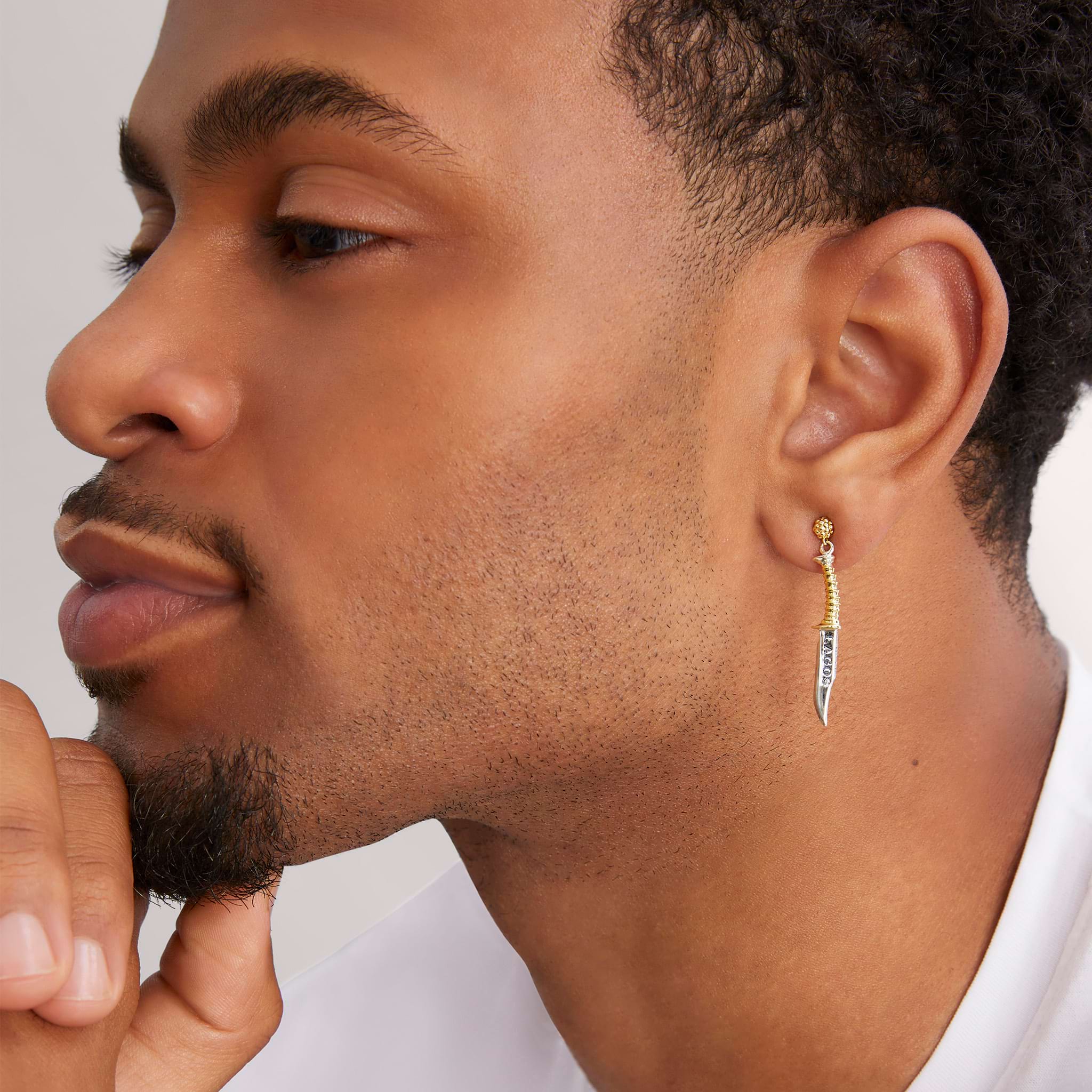 Anthem Two-Tone Dagger Drop Earring - Image 2
