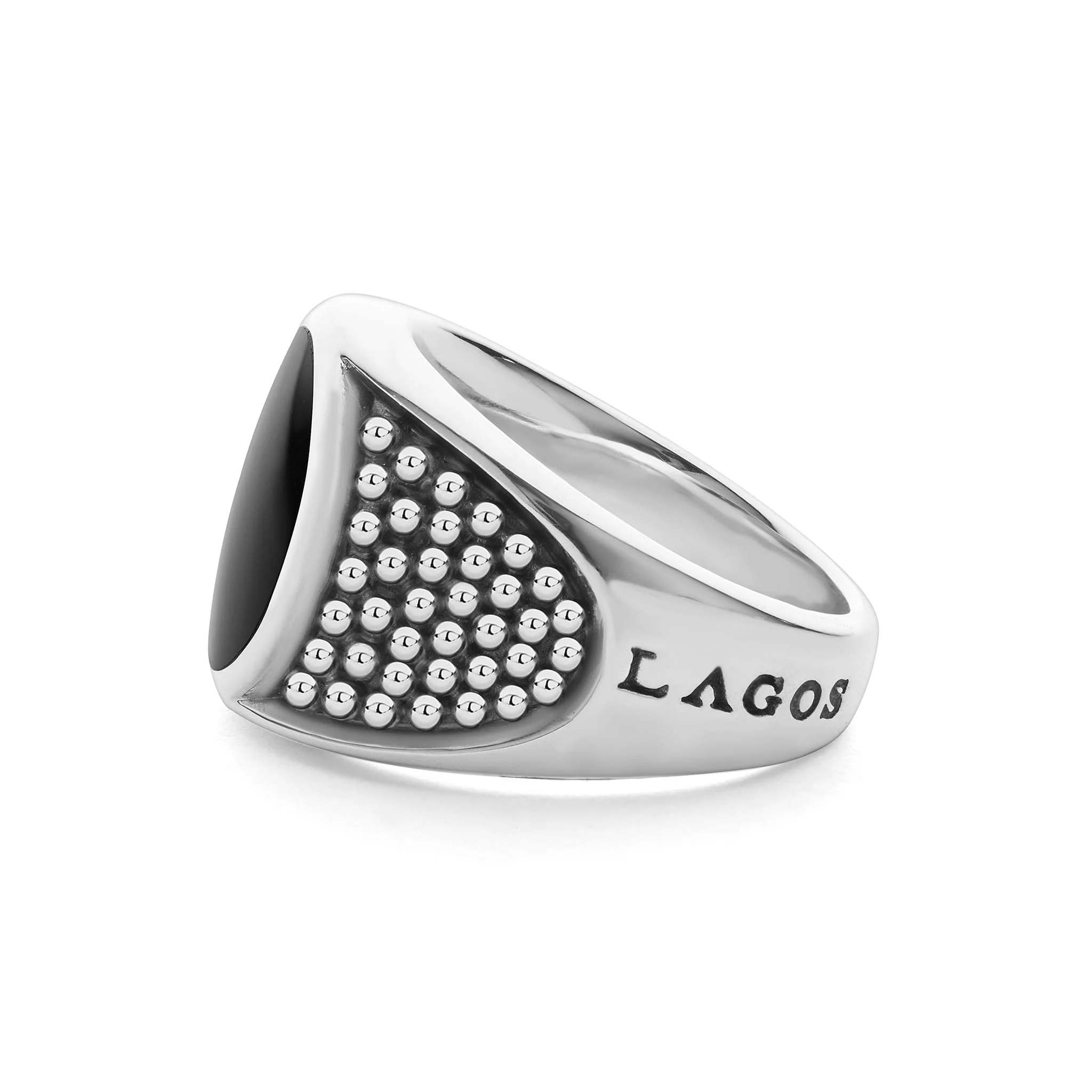 Anthem Black Agate Oval Band Ring - Image 4