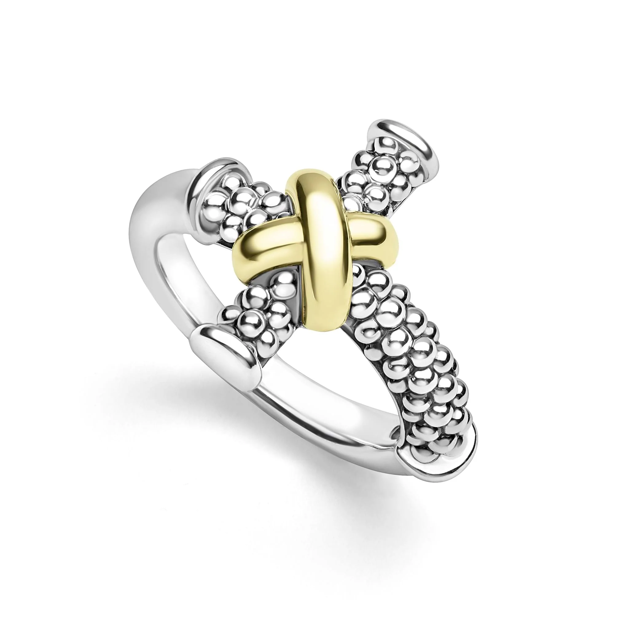 Anthem Two-Tone Cross Band Ring