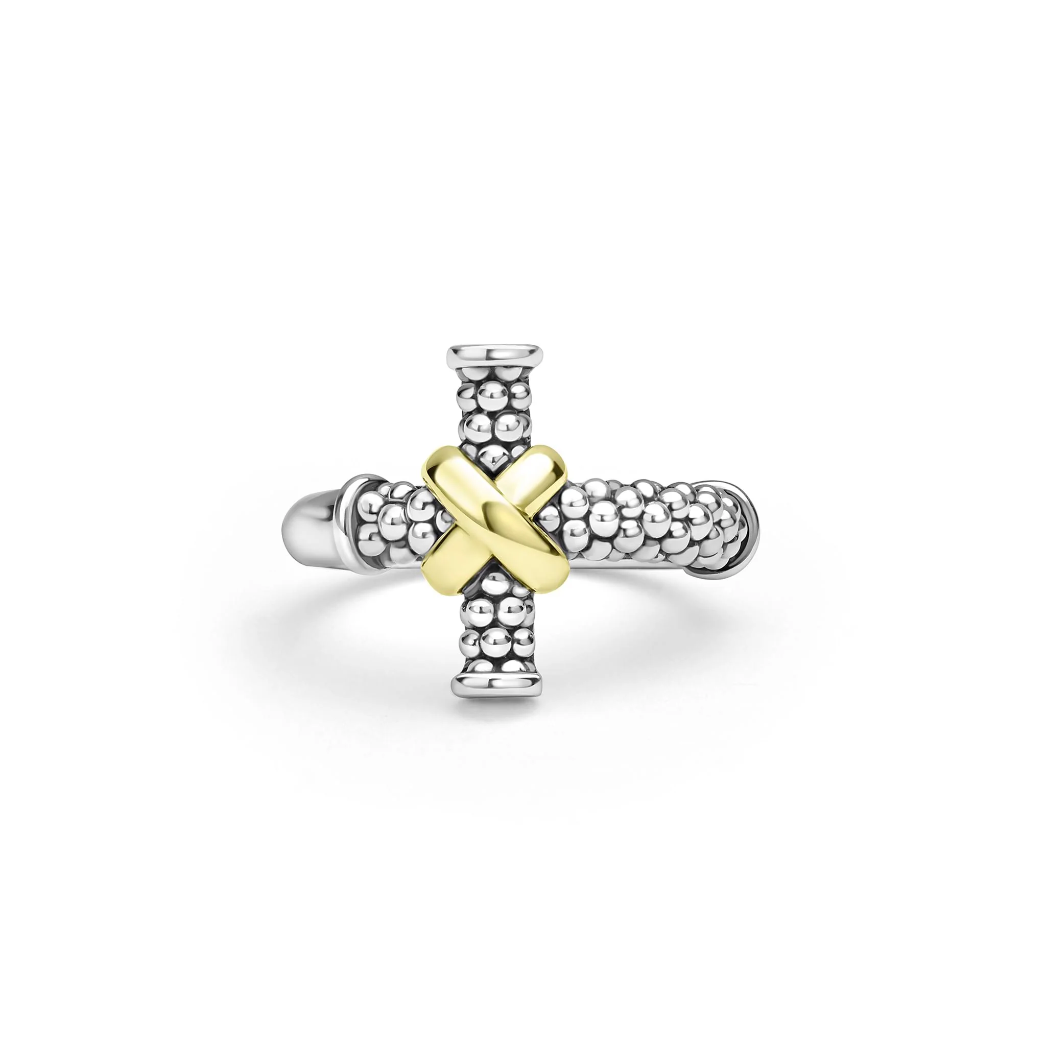 Anthem Two-Tone Cross Band Ring - Image 3