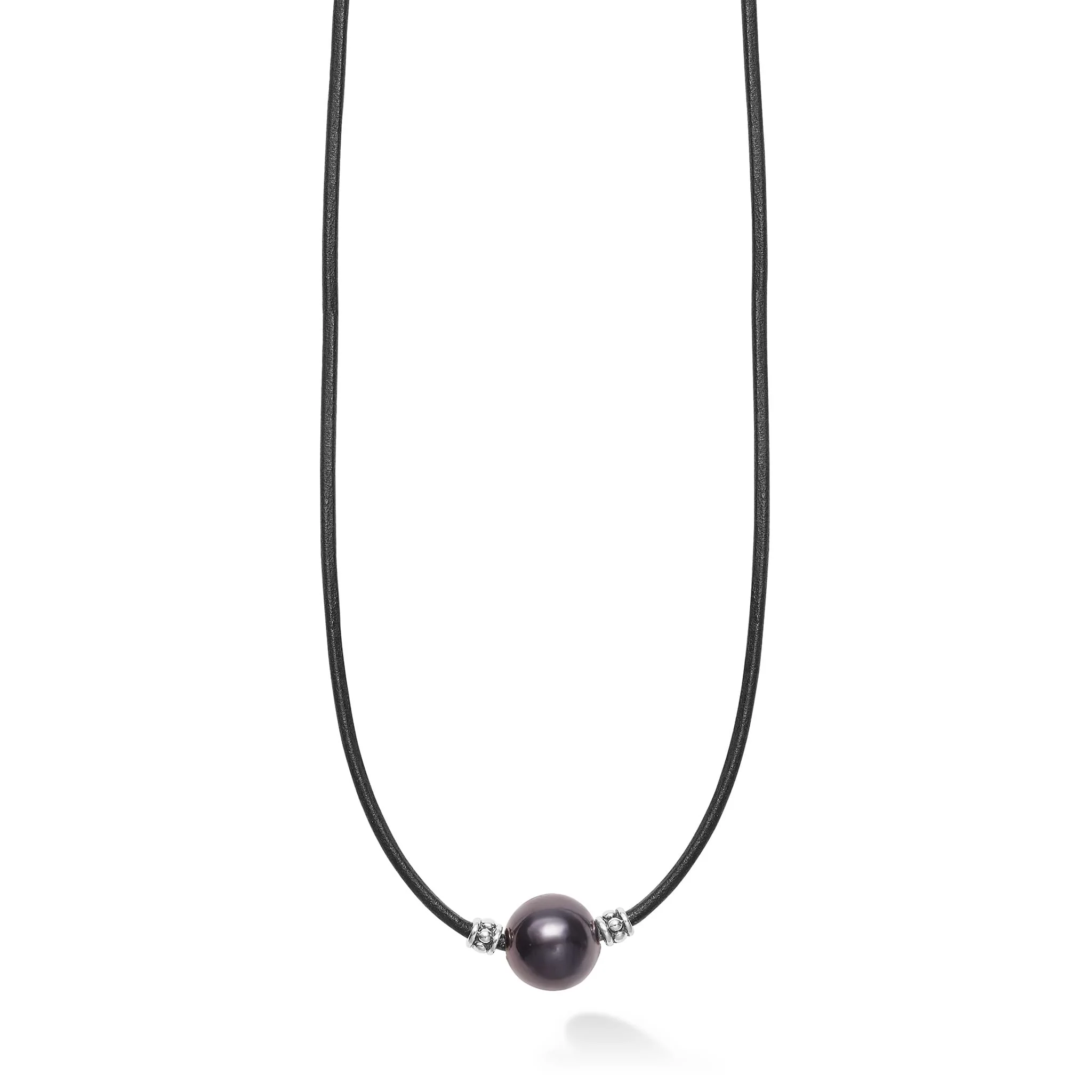 Anthem Sterling Silver Single Tahitian Black Pearl Necklace