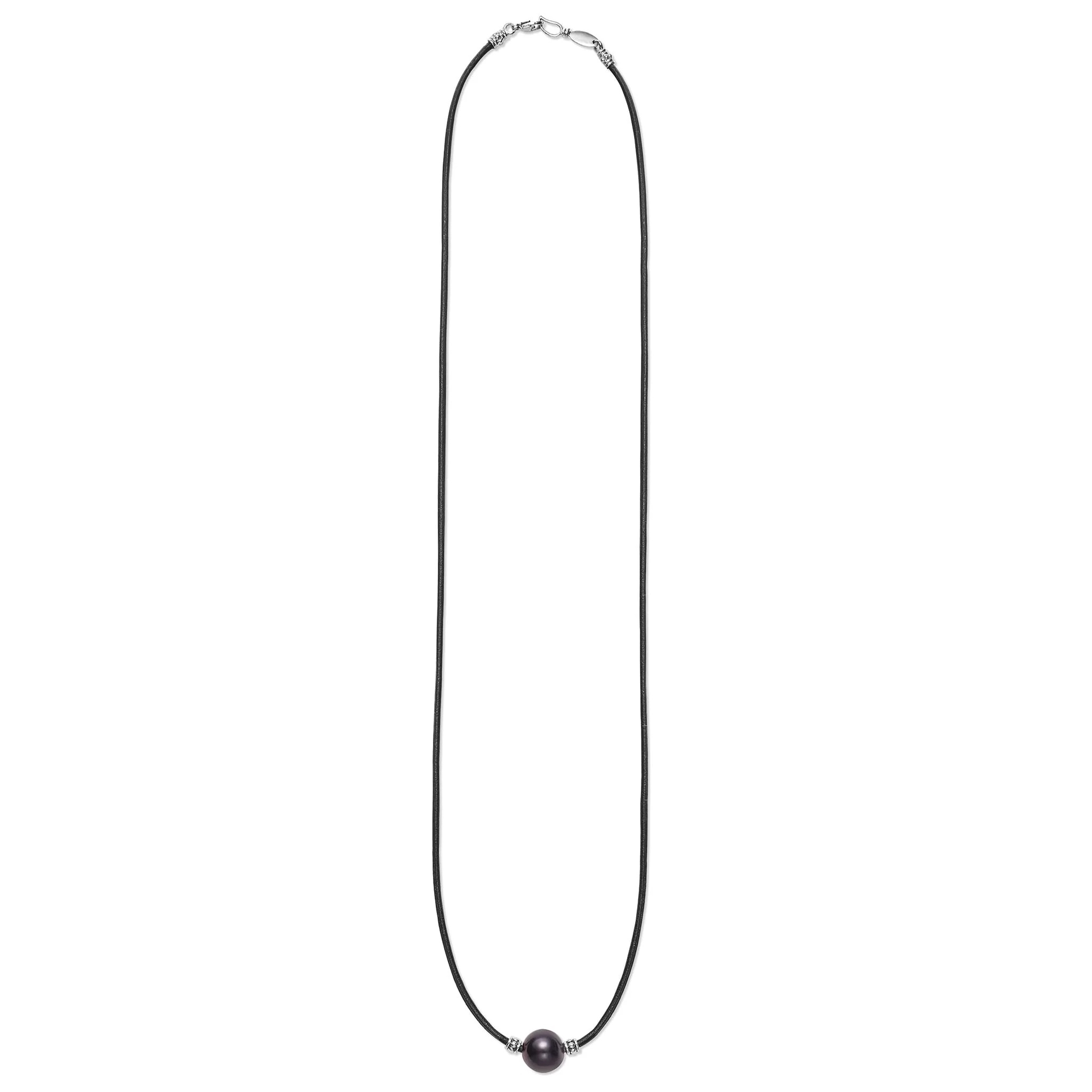 Anthem Sterling Silver Single Tahitian Black Pearl Necklace - Image 3