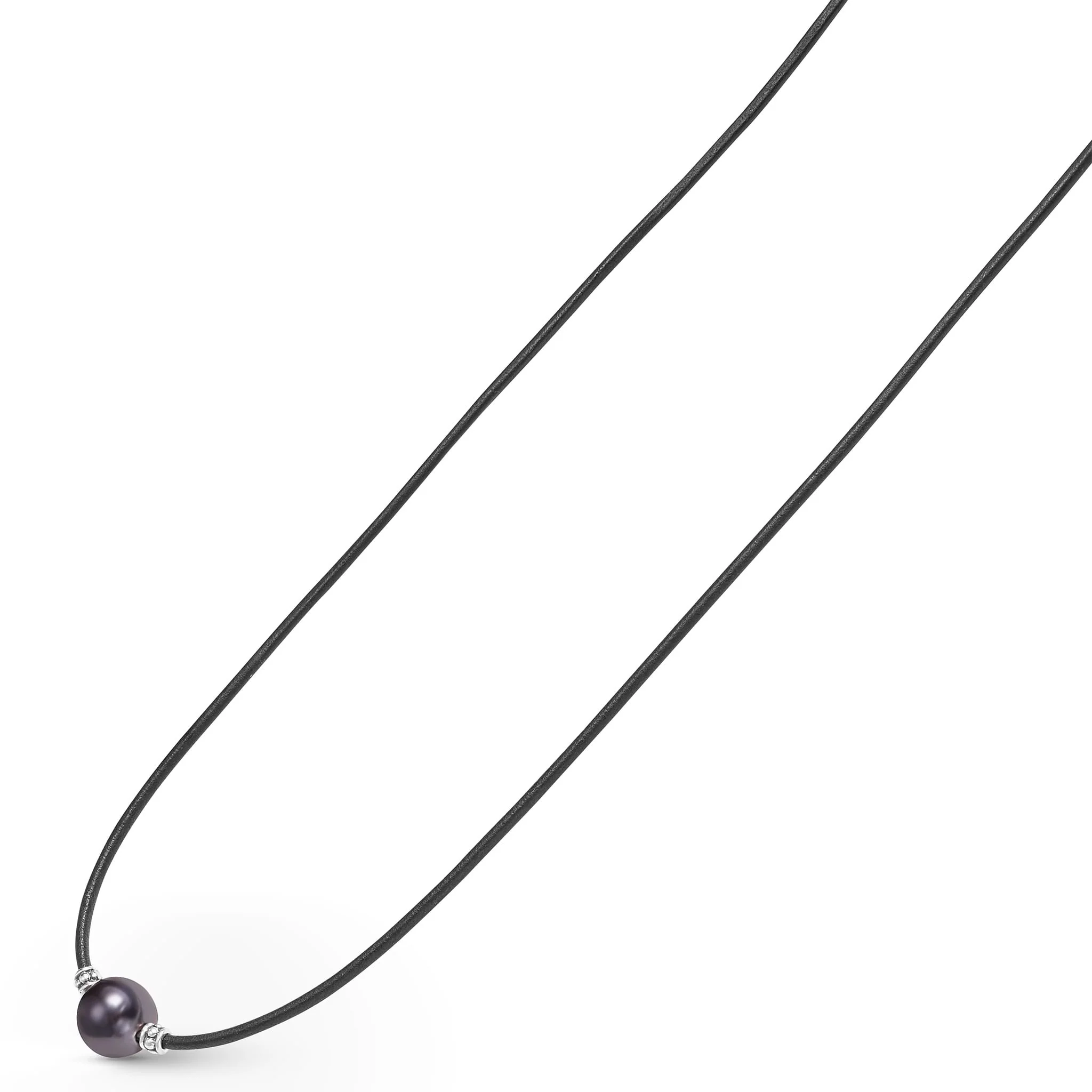 Anthem Sterling Silver Single Tahitian Black Pearl Necklace - Image 4