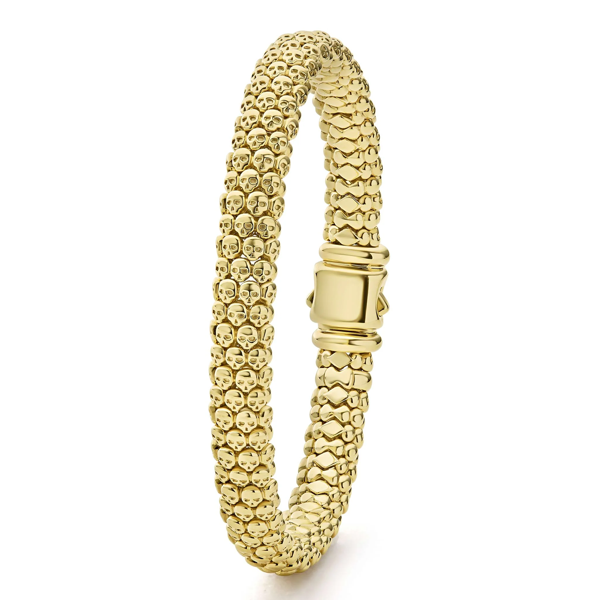 Anthem 18K Gold Caviar Skull Bracelet | 9mm - Image 5