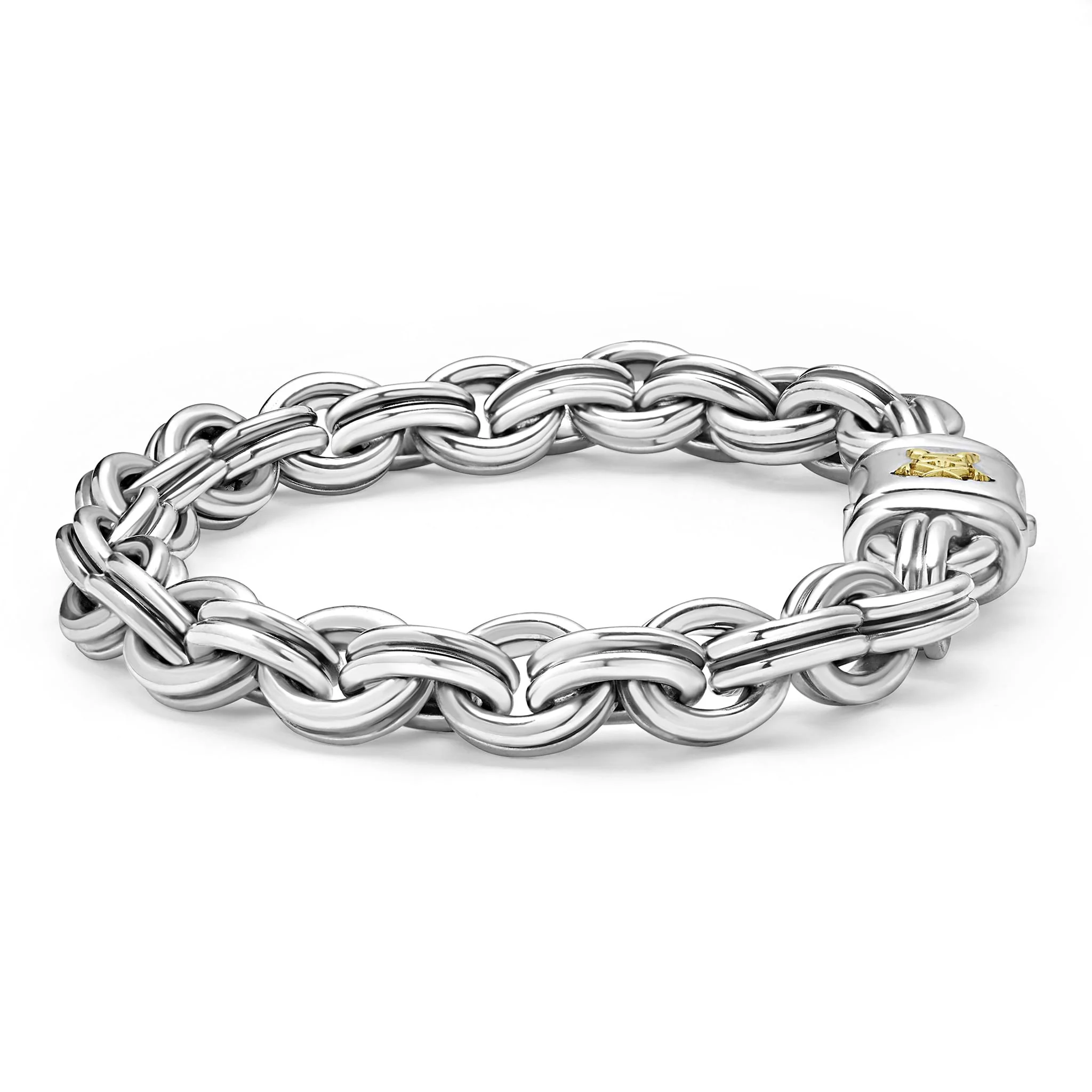 Sterling Silver Double Link Chain Bracelet | 9.5mm - Image 3
