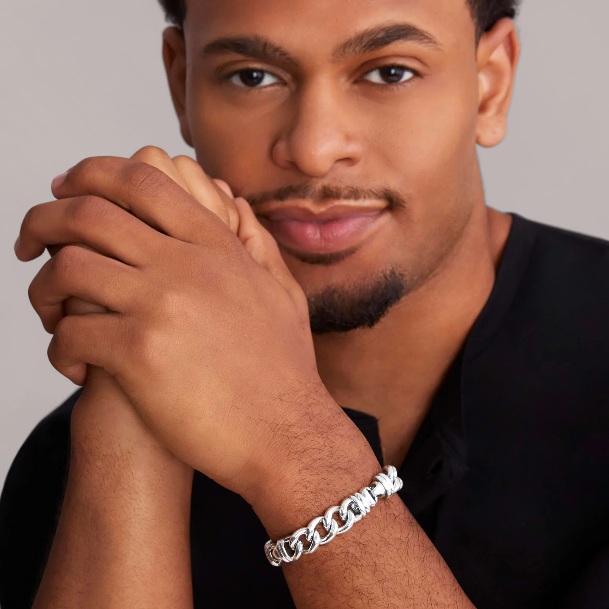 Anthem Sterling Silver Twist Curb Chain Bracelet | 12mm - Image 2