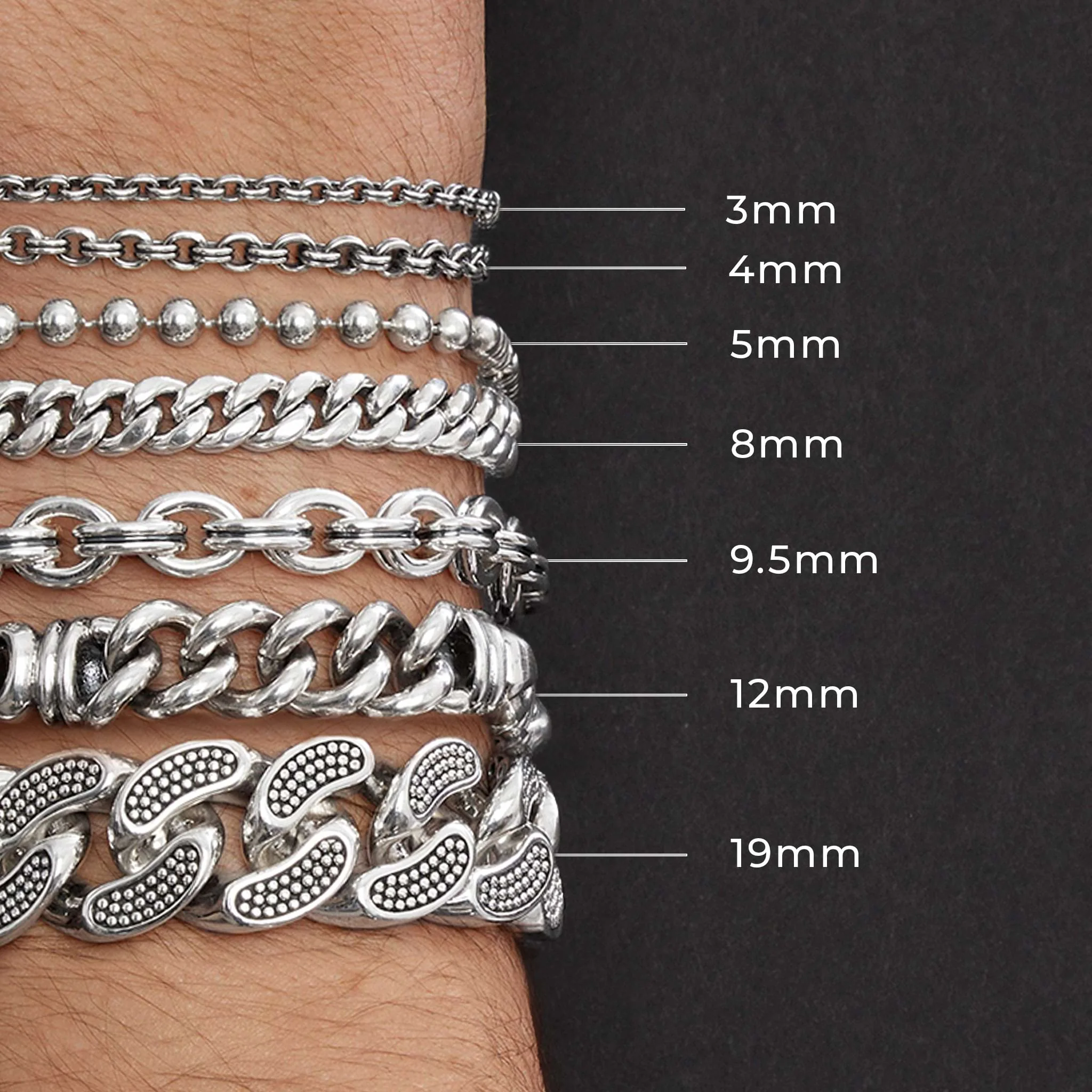 Sterling Silver Curb Chain Bracelet | 8mm - Image 8