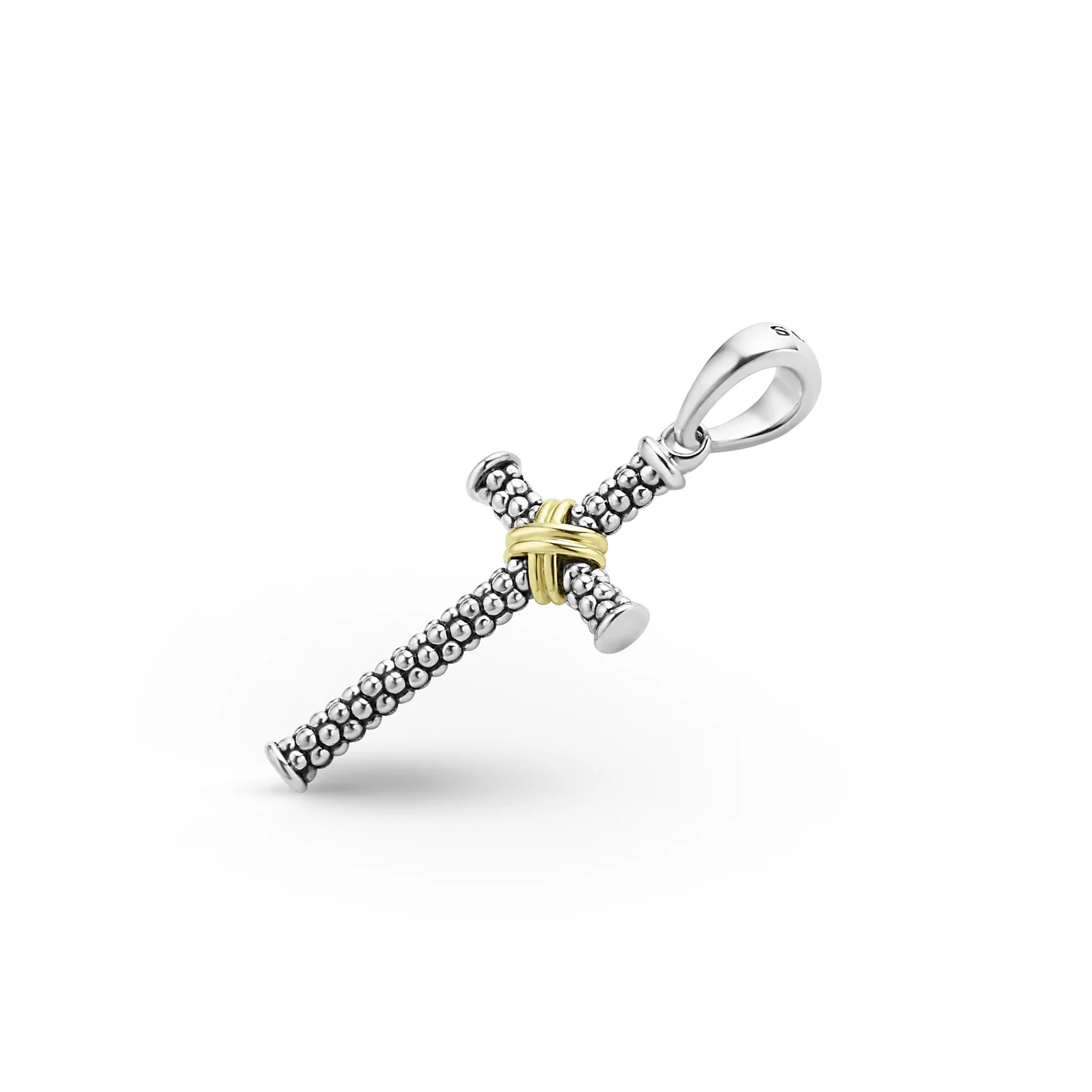 Anthem Two-Tone Caviar Beaded X Cross Amulet - Image 3