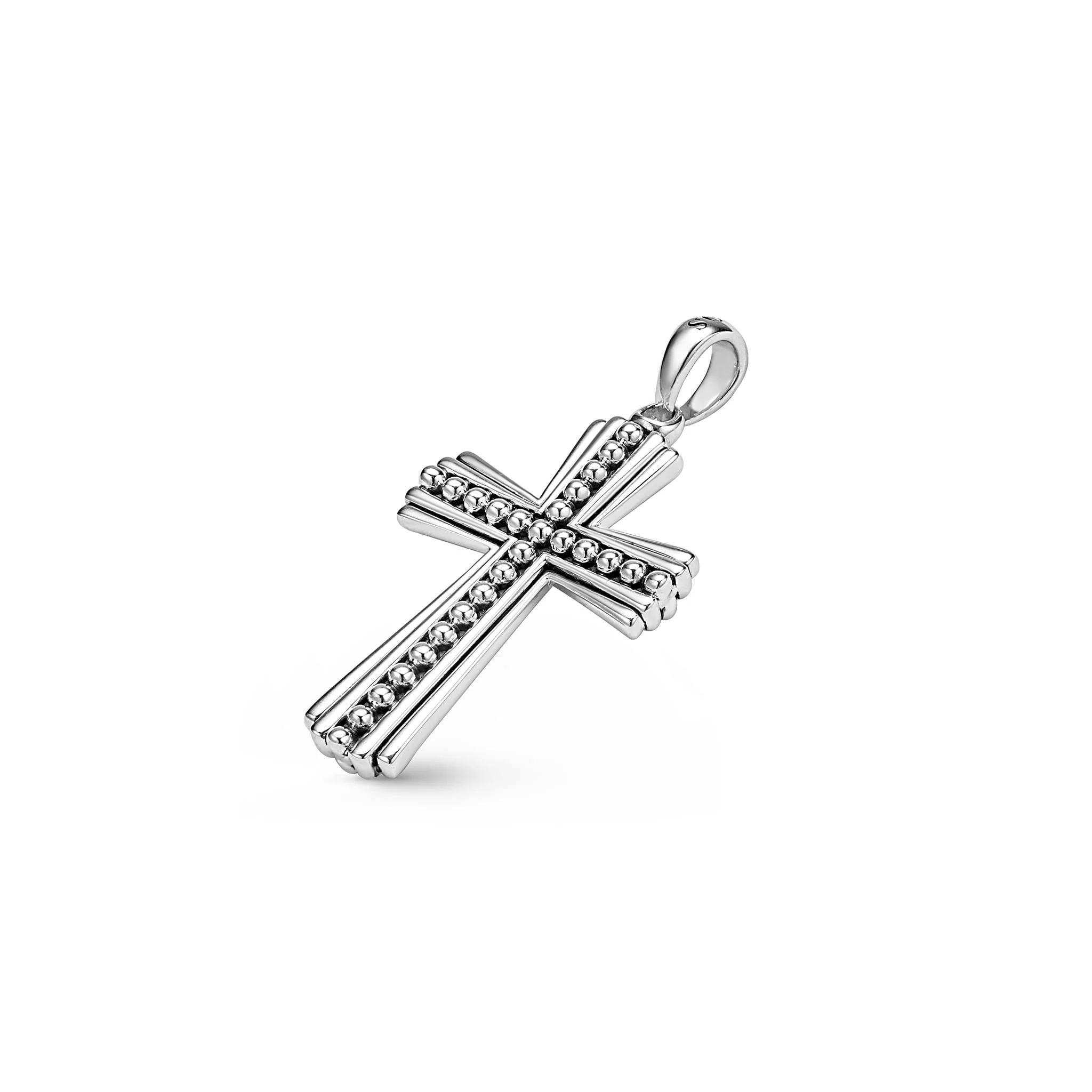 Anthem Silver Caviar Beaded Cross Amulet - Image 3