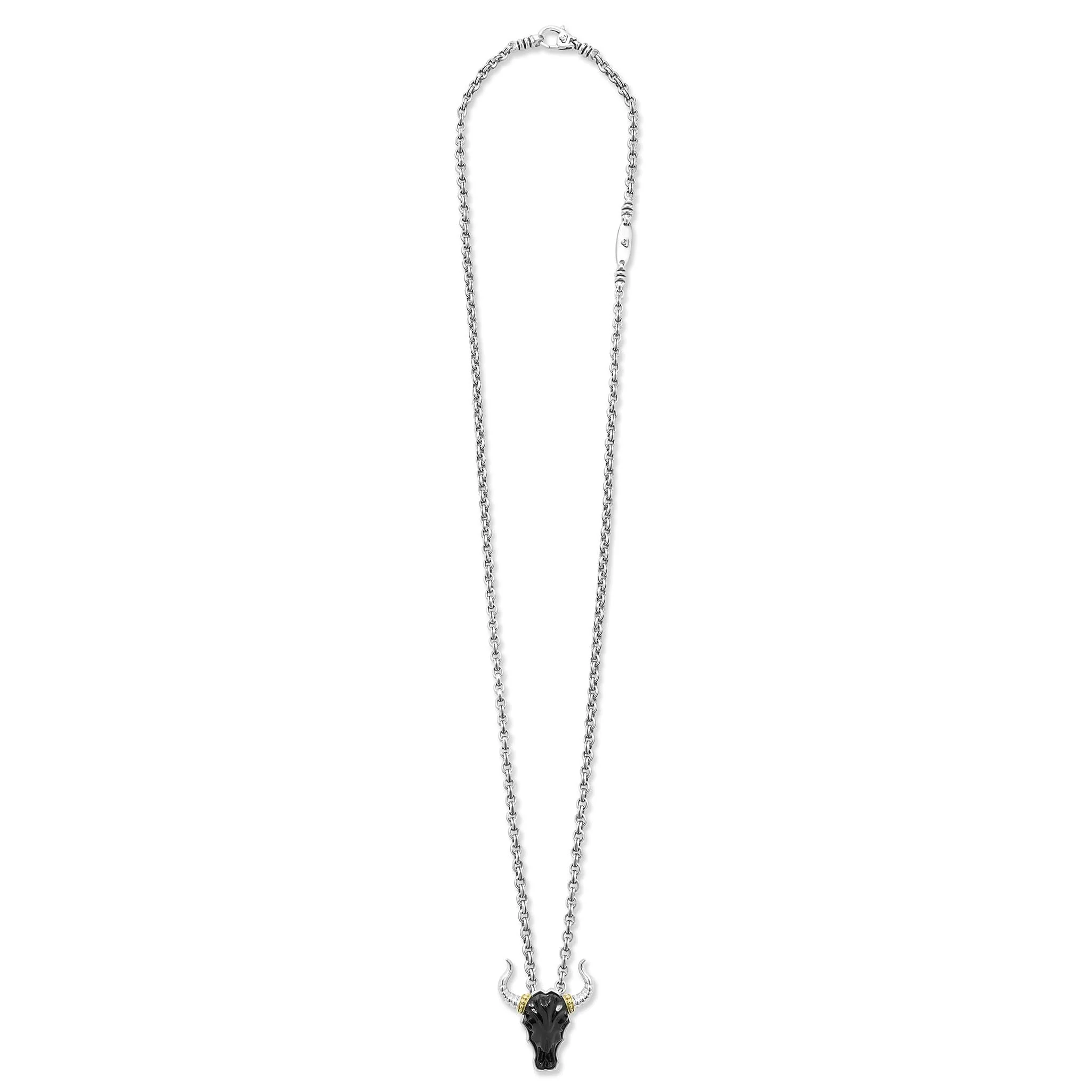 Anthem Black Agate Long Horn Amulet Necklace - Image 3