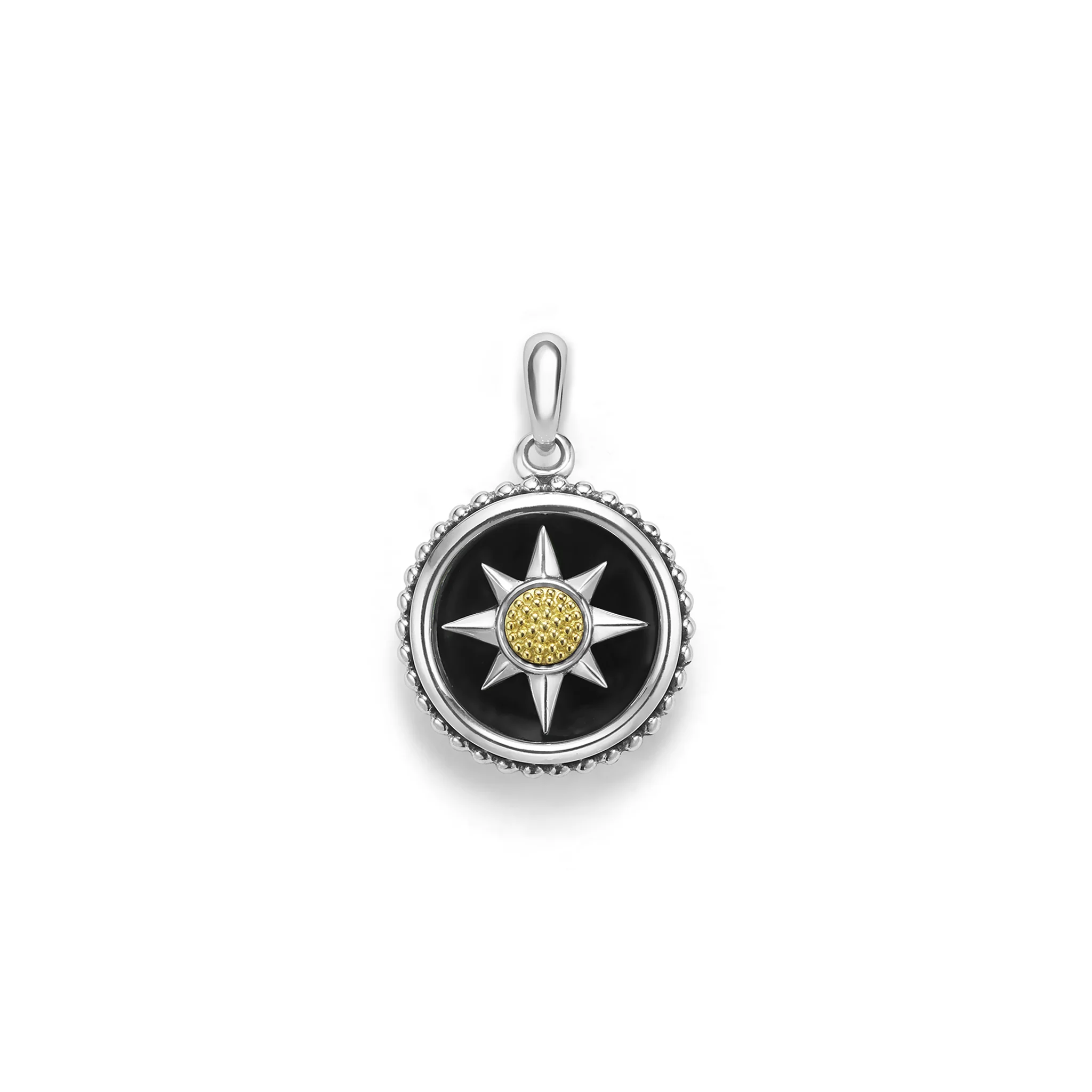 Anthem Small Two-Tone Black Agate Sun Amulet