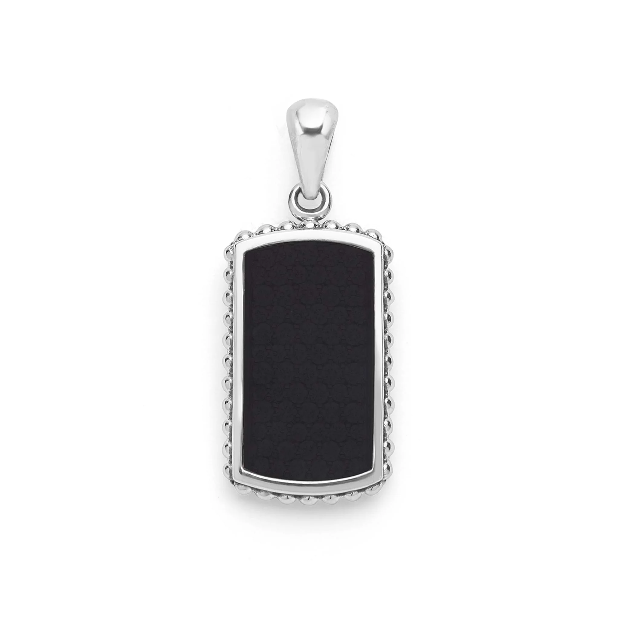 Anthem Sterling Silver and Black Agate Tag Amulet