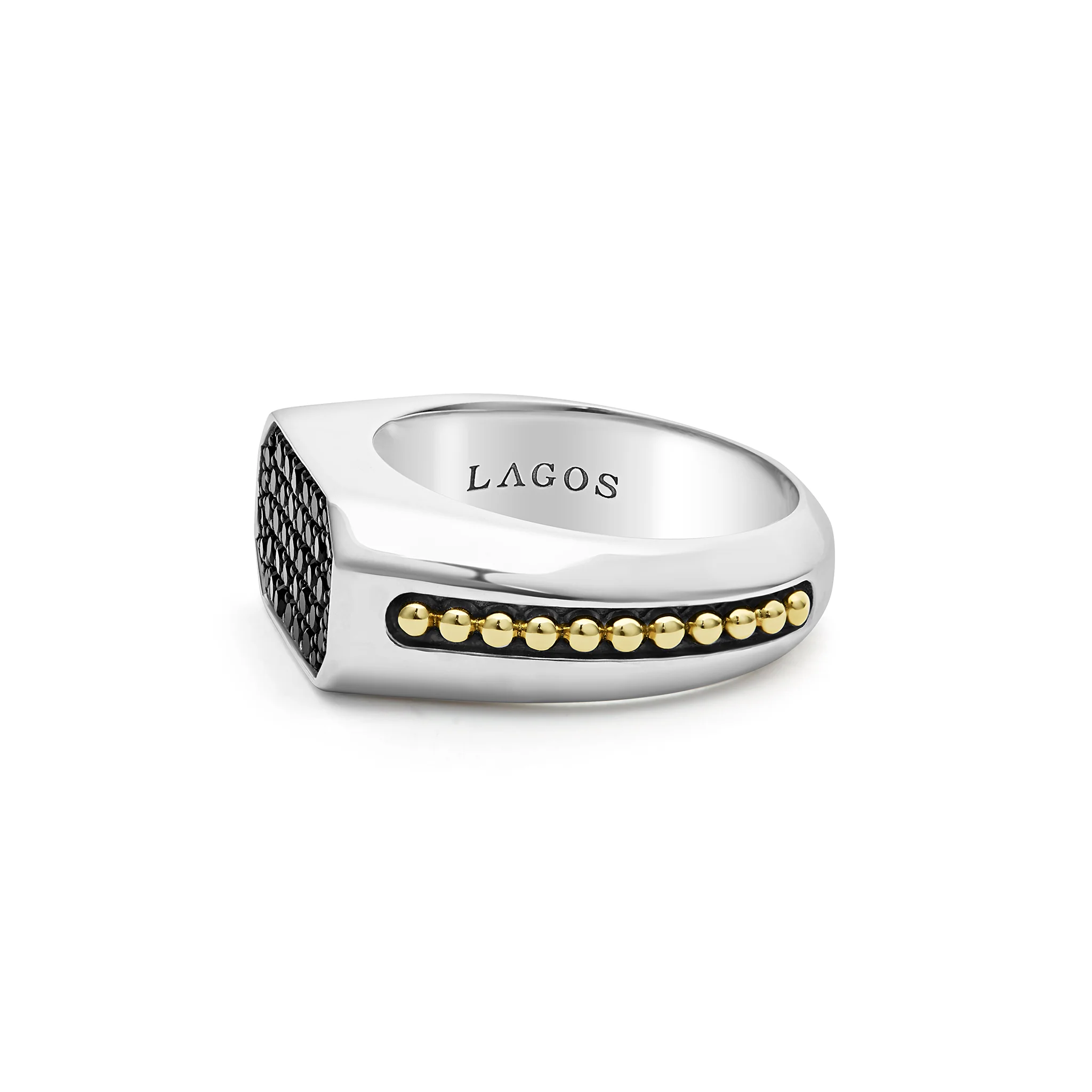 Two-Tone Octagon Black Diamond Ring - Image 4