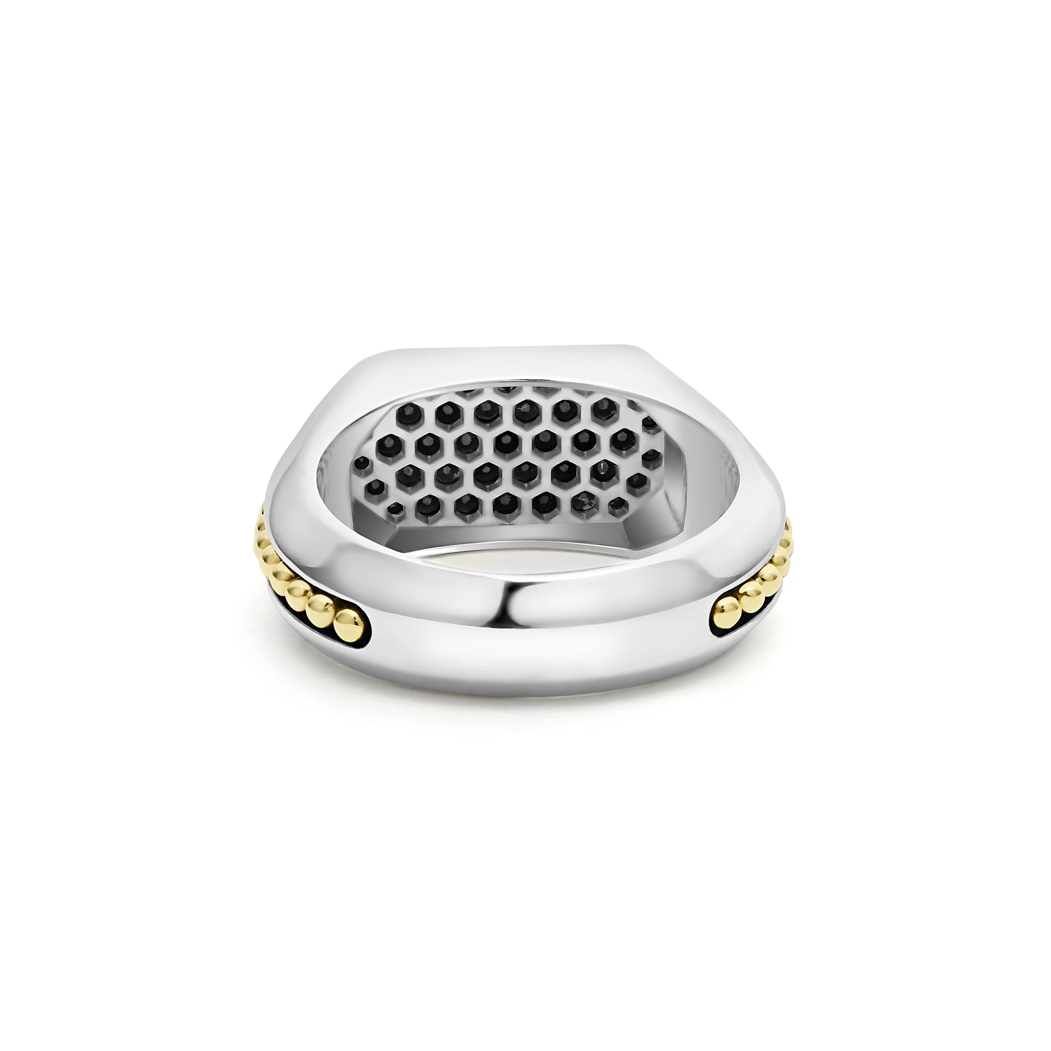 Two-Tone Octagon Black Diamond Ring - Image 5