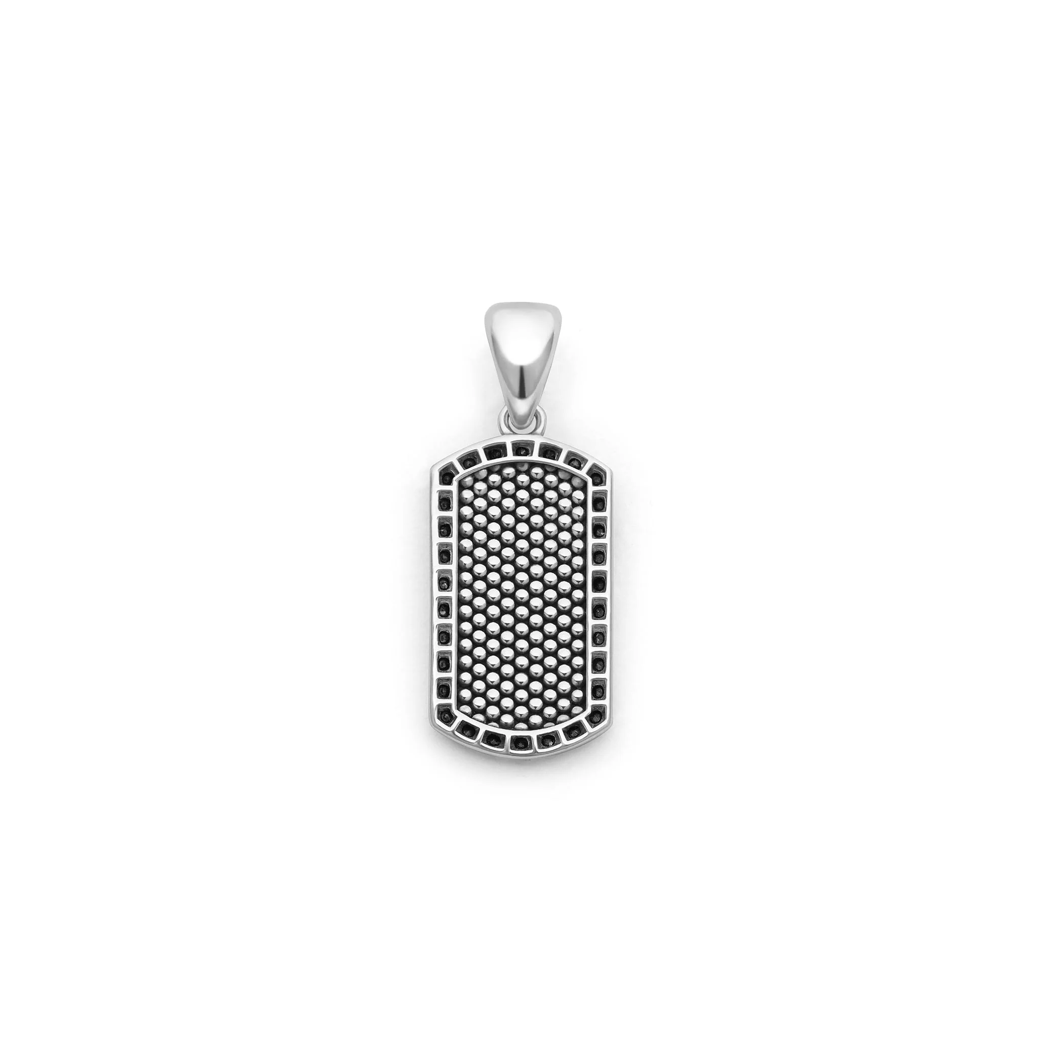 Sterling Silver Black Diamond Tag Amulet - Image 4