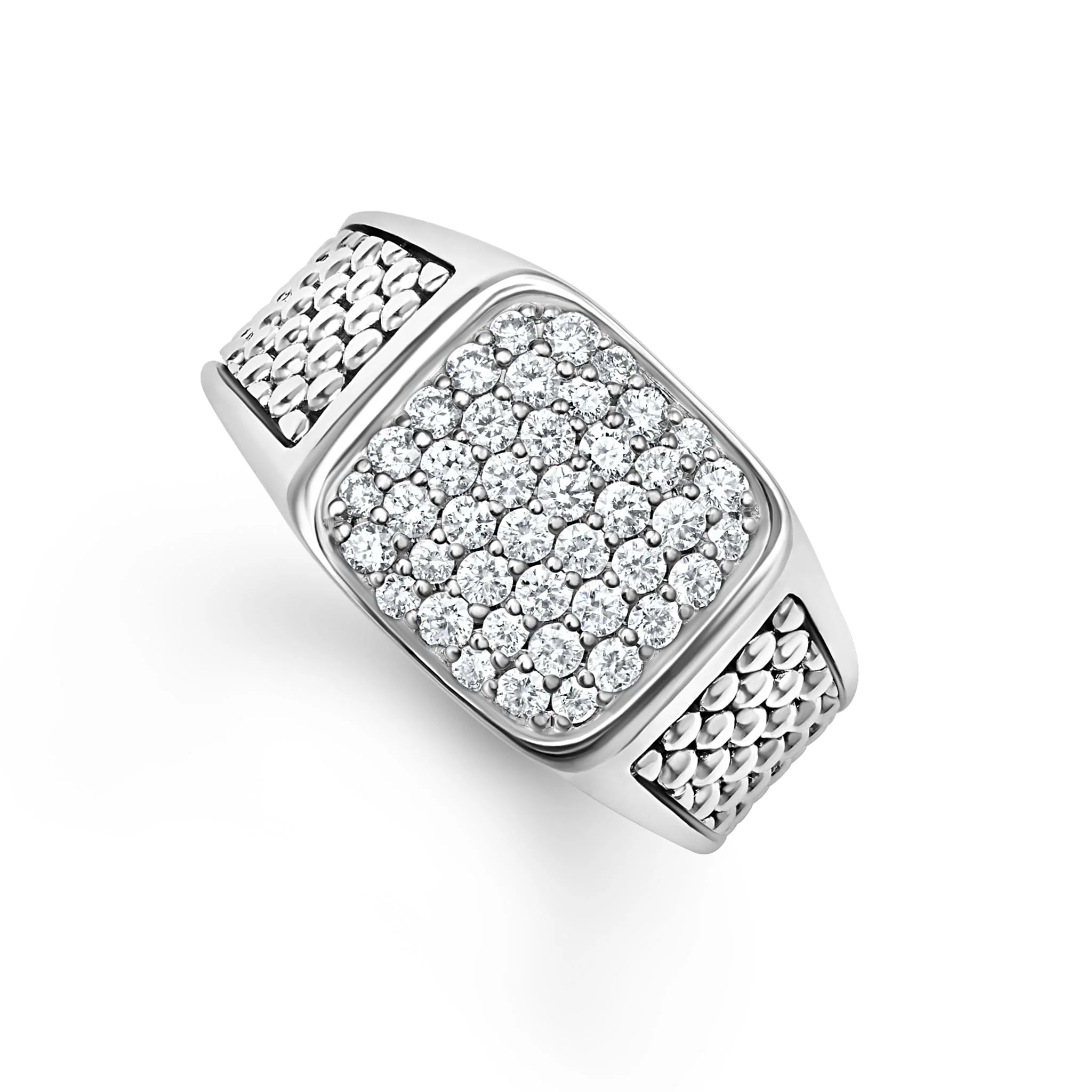 Anthem Sterling Silver Medium Diamond Square Ring