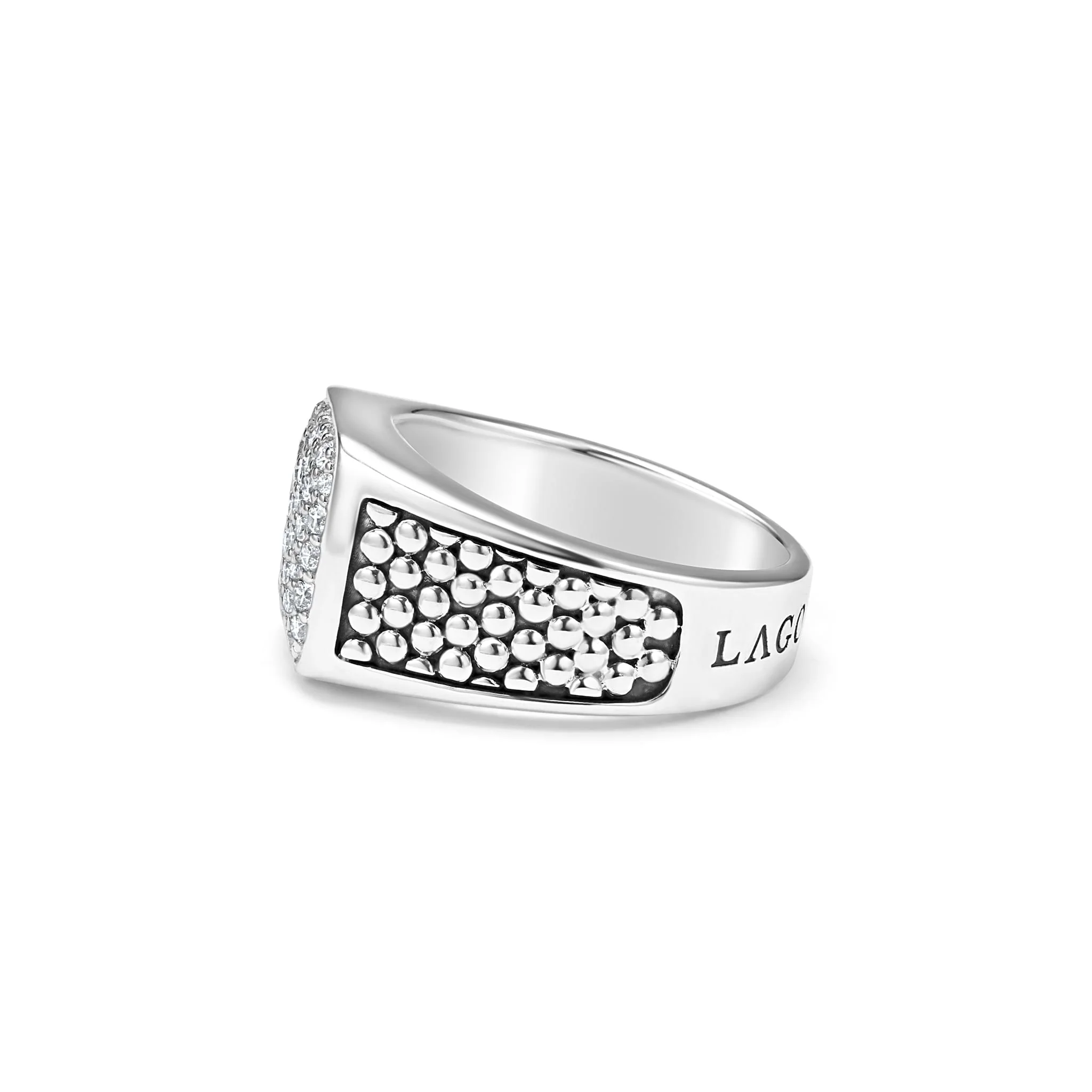 Anthem Sterling Silver Medium Diamond Square Ring - Image 3