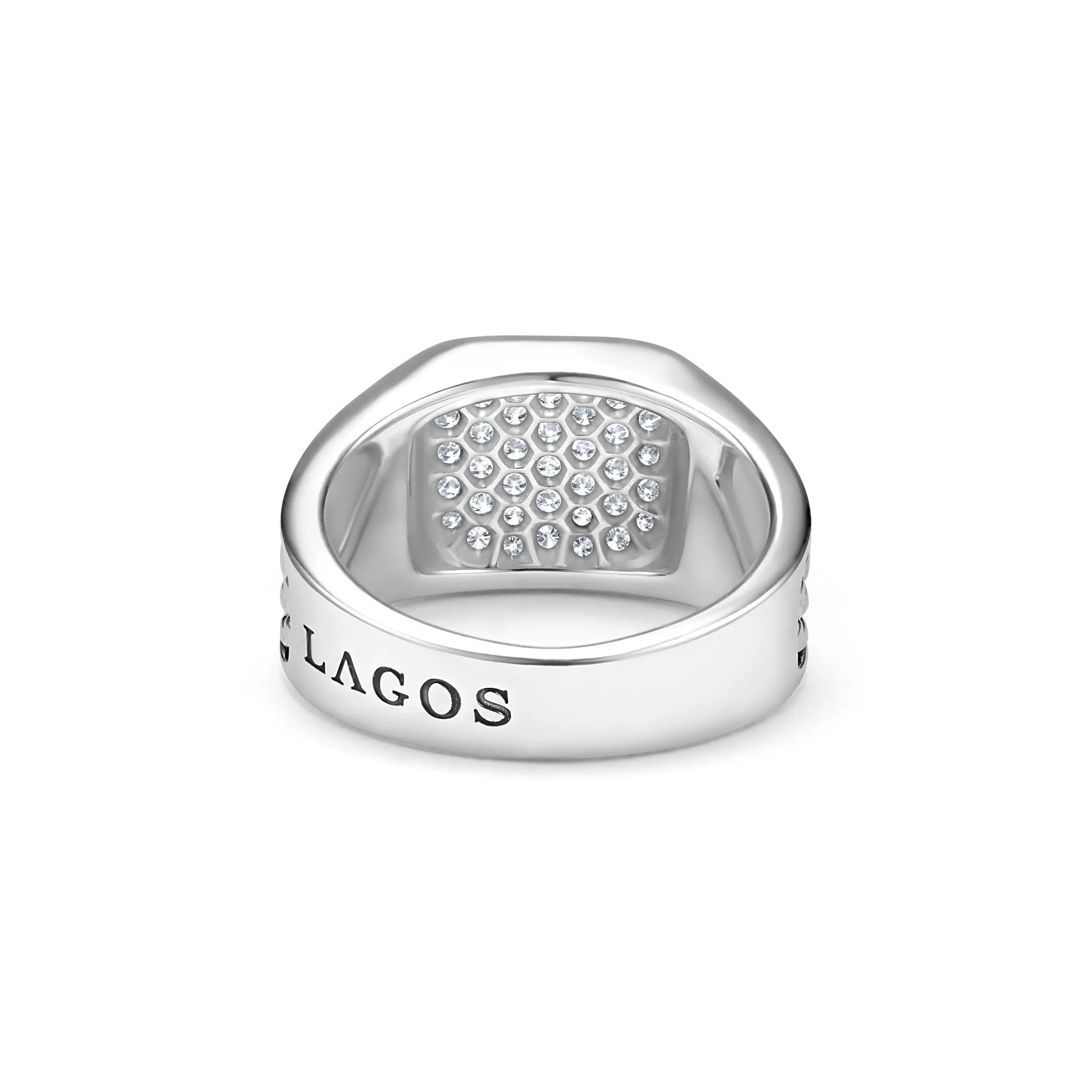 Anthem Sterling Silver Medium Diamond Square Ring - Image 4