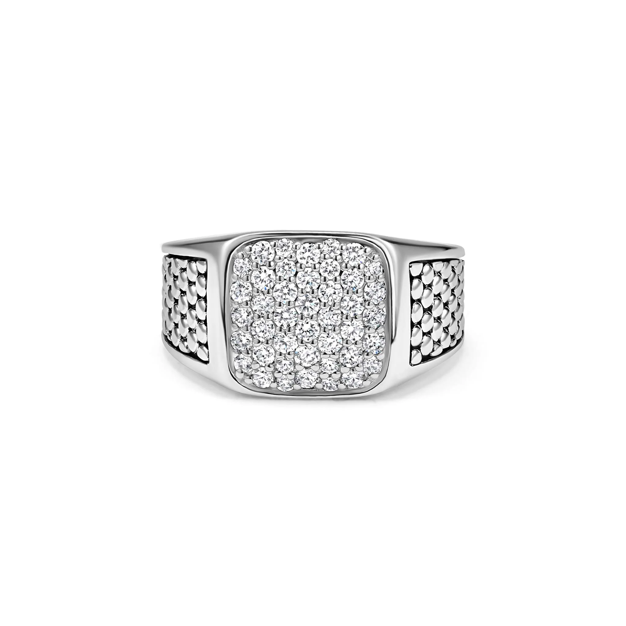 Anthem Sterling Silver Medium Diamond Square Ring - Image 5