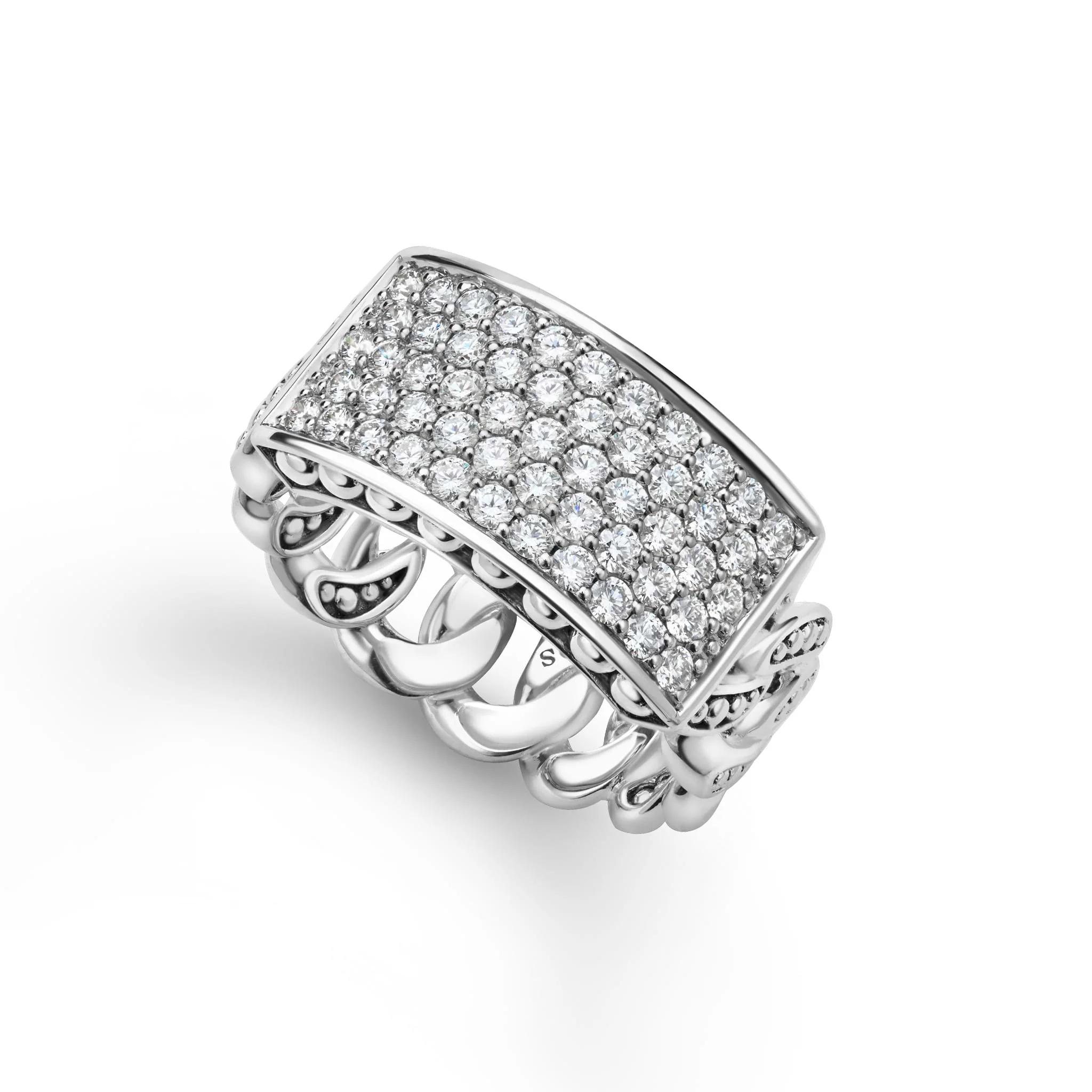 Anthem Sterling Silver Curb Link Diamond Ring