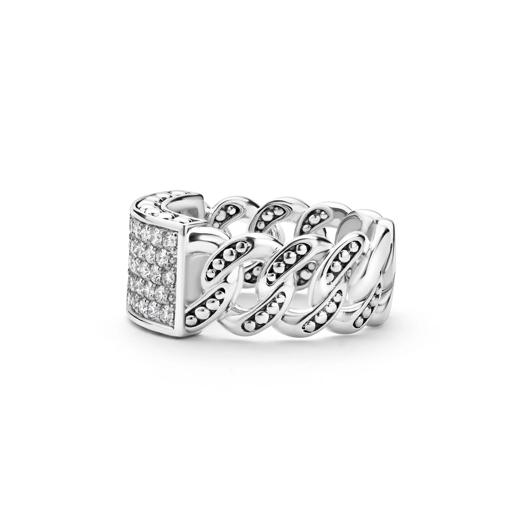 Anthem Sterling Silver Curb Link Diamond Ring - Image 3
