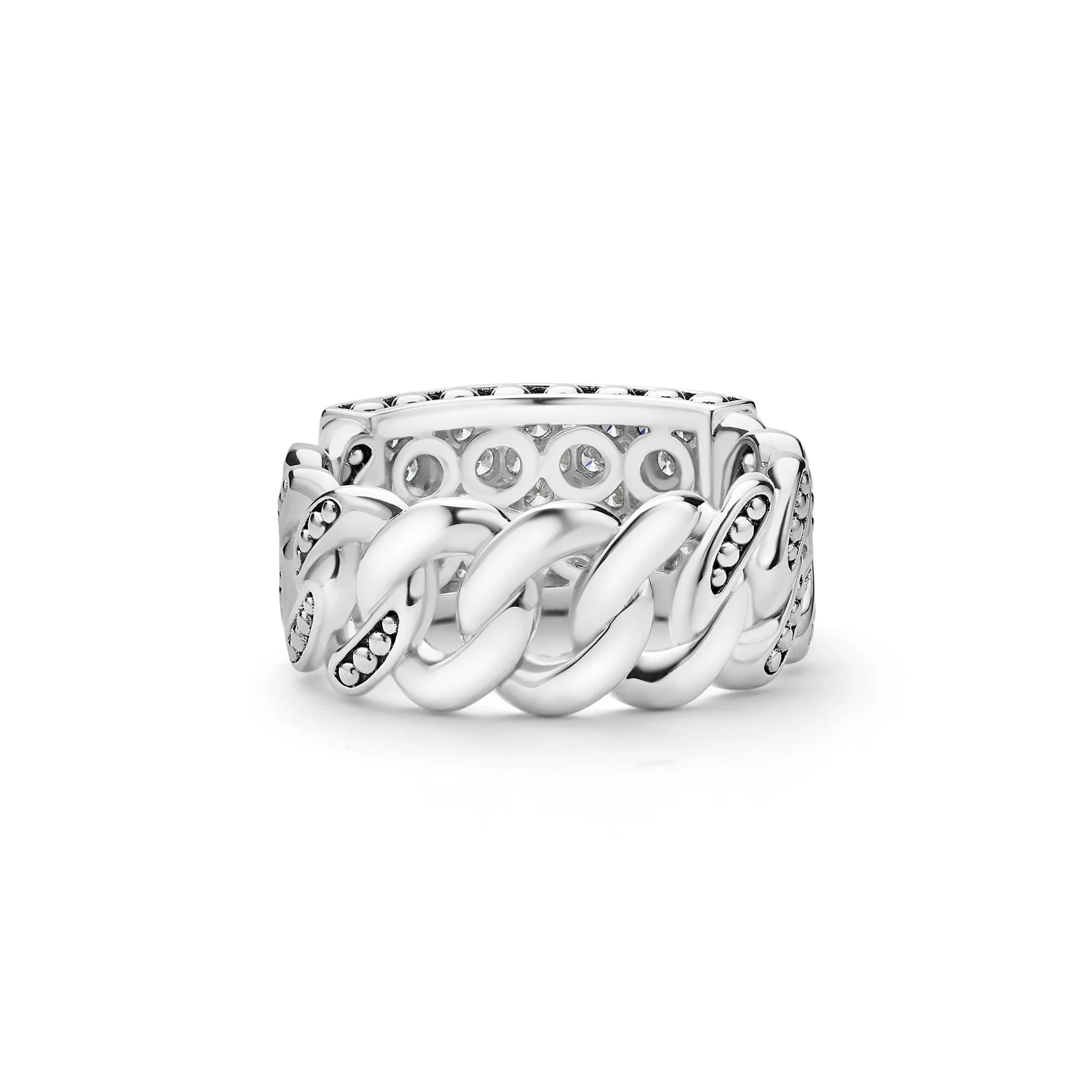Anthem Sterling Silver Curb Link Diamond Ring - Image 4