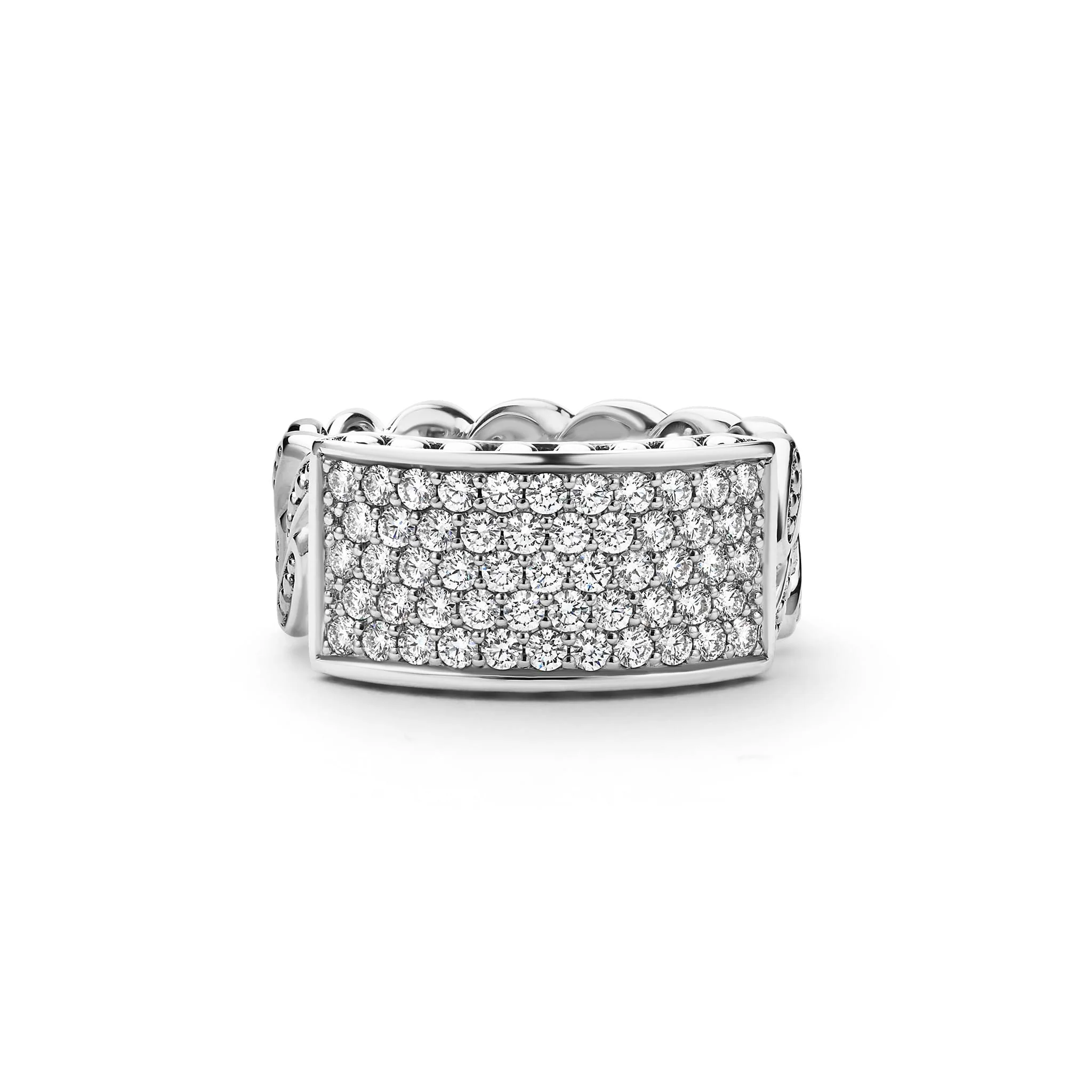 Anthem Sterling Silver Curb Link Diamond Ring - Image 5