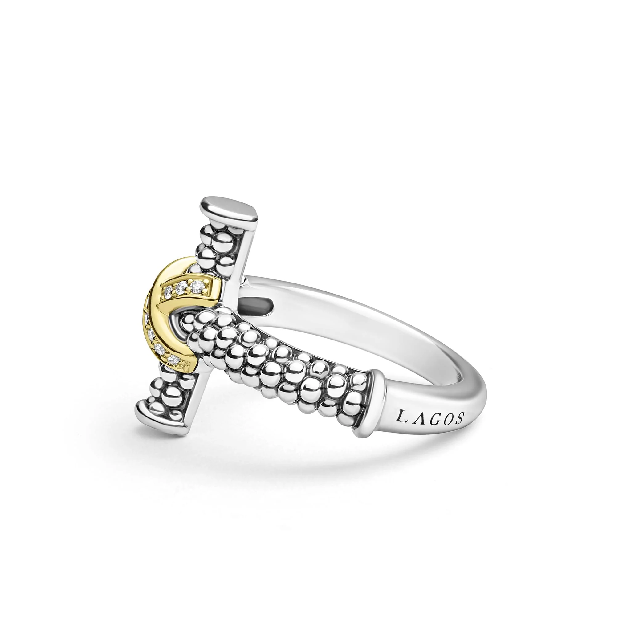 Anthem Two-Tone Diamond Cross Band Ring - Image 4