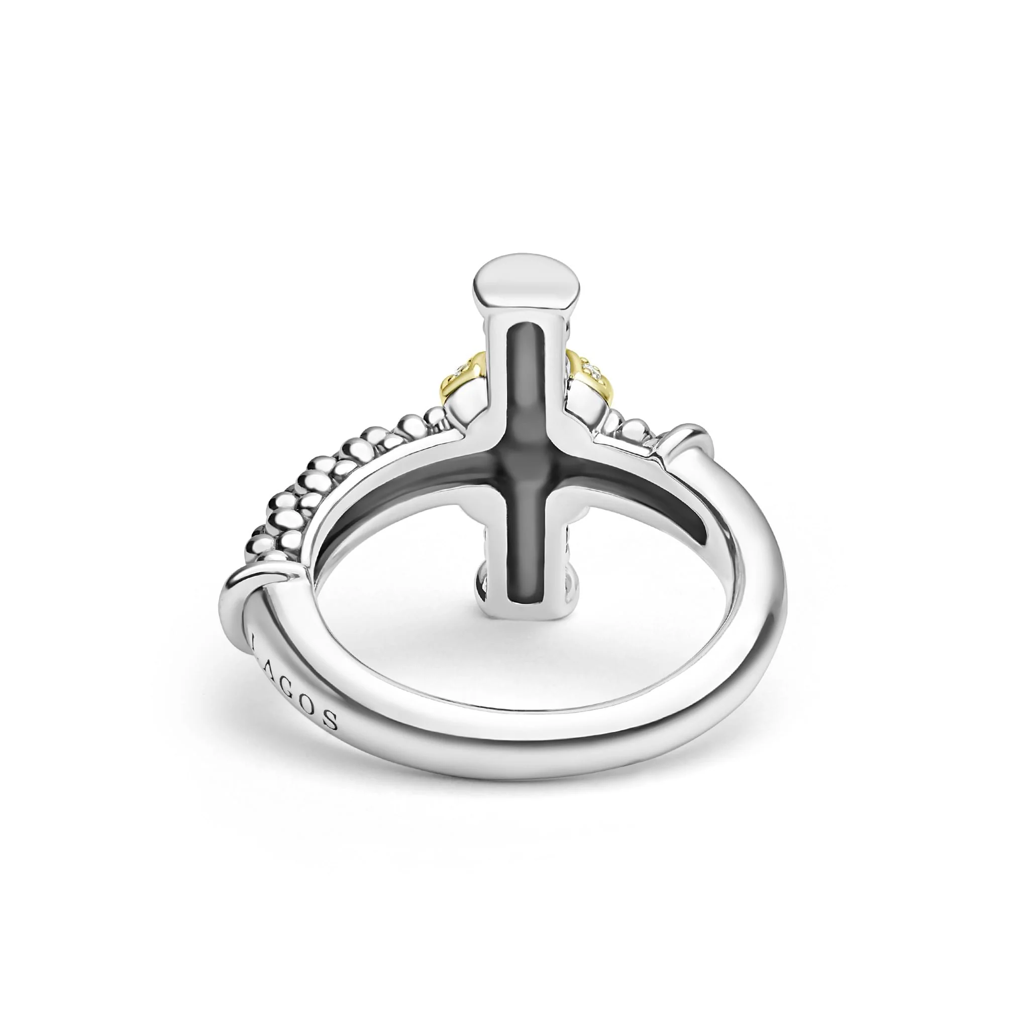 Anthem Two-Tone Diamond Cross Band Ring - Image 5