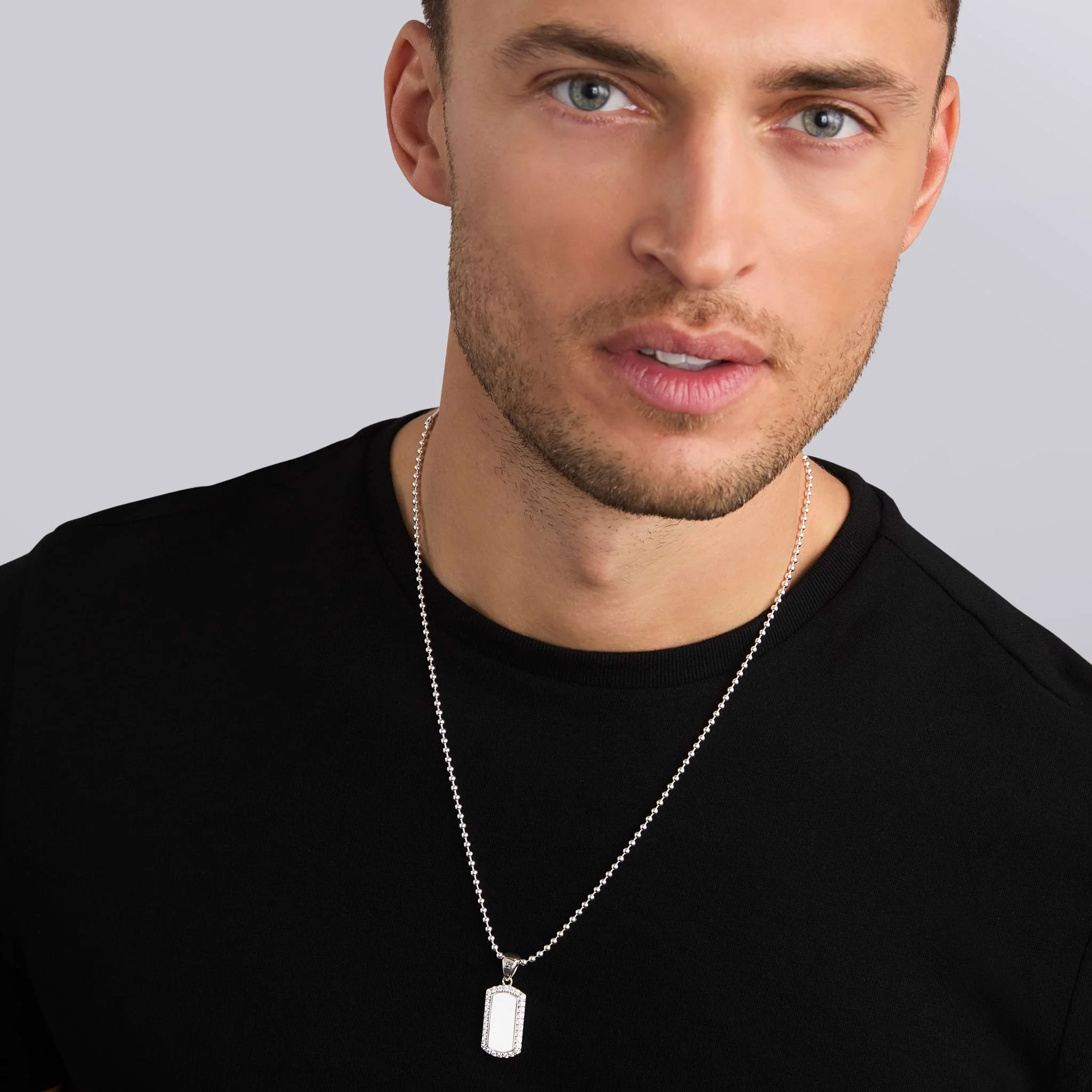 Sterling Silver Diamond Tag Amulet - Image 2