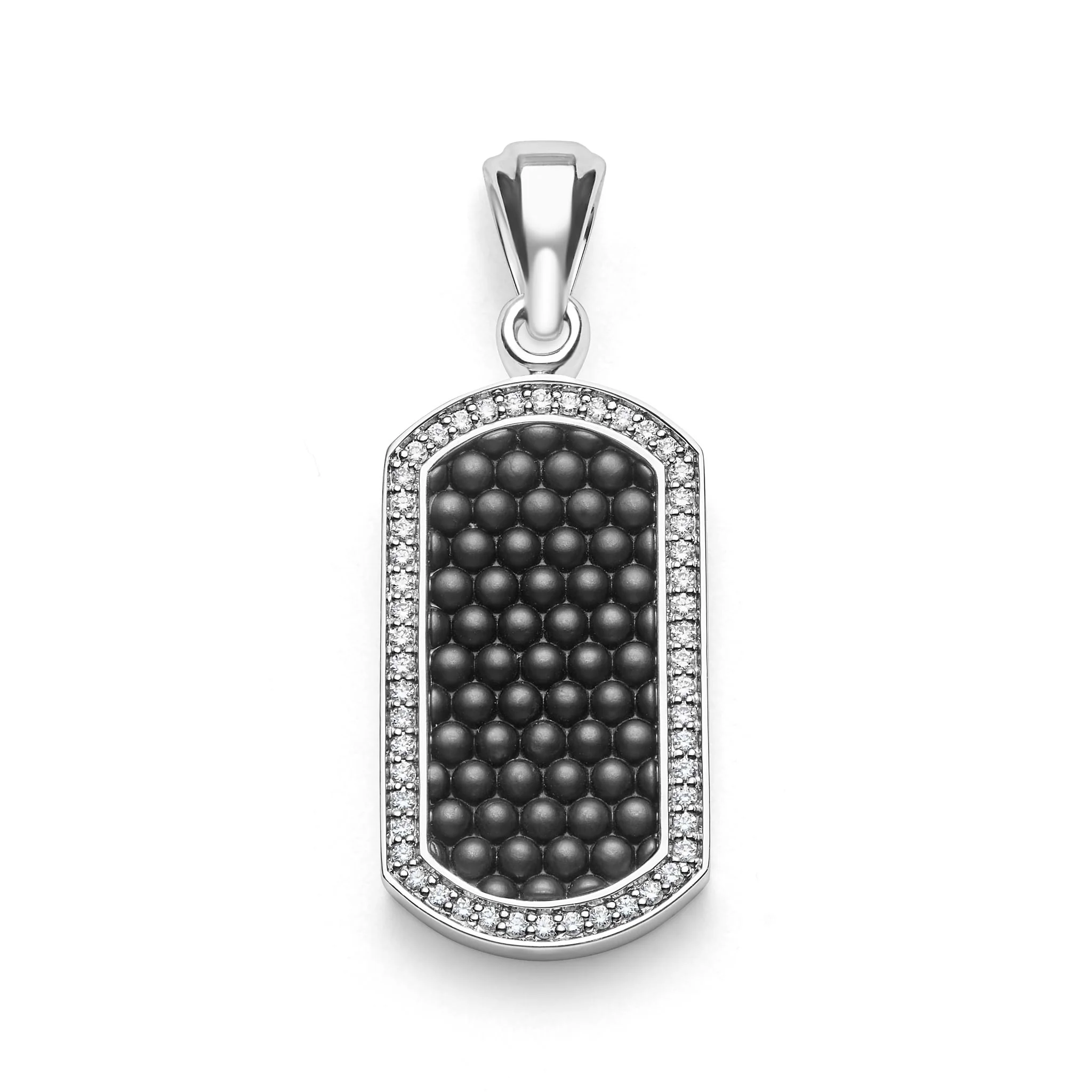 Anthem Matte Black Ceramic Diamond Tag Amulet