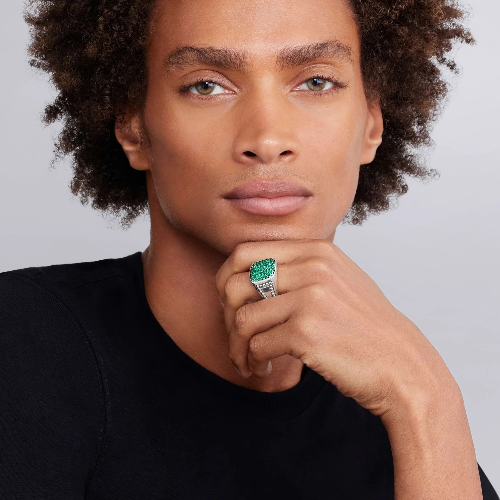 Anthem Sterling Silver Large Emerald Square Ring - Image 2