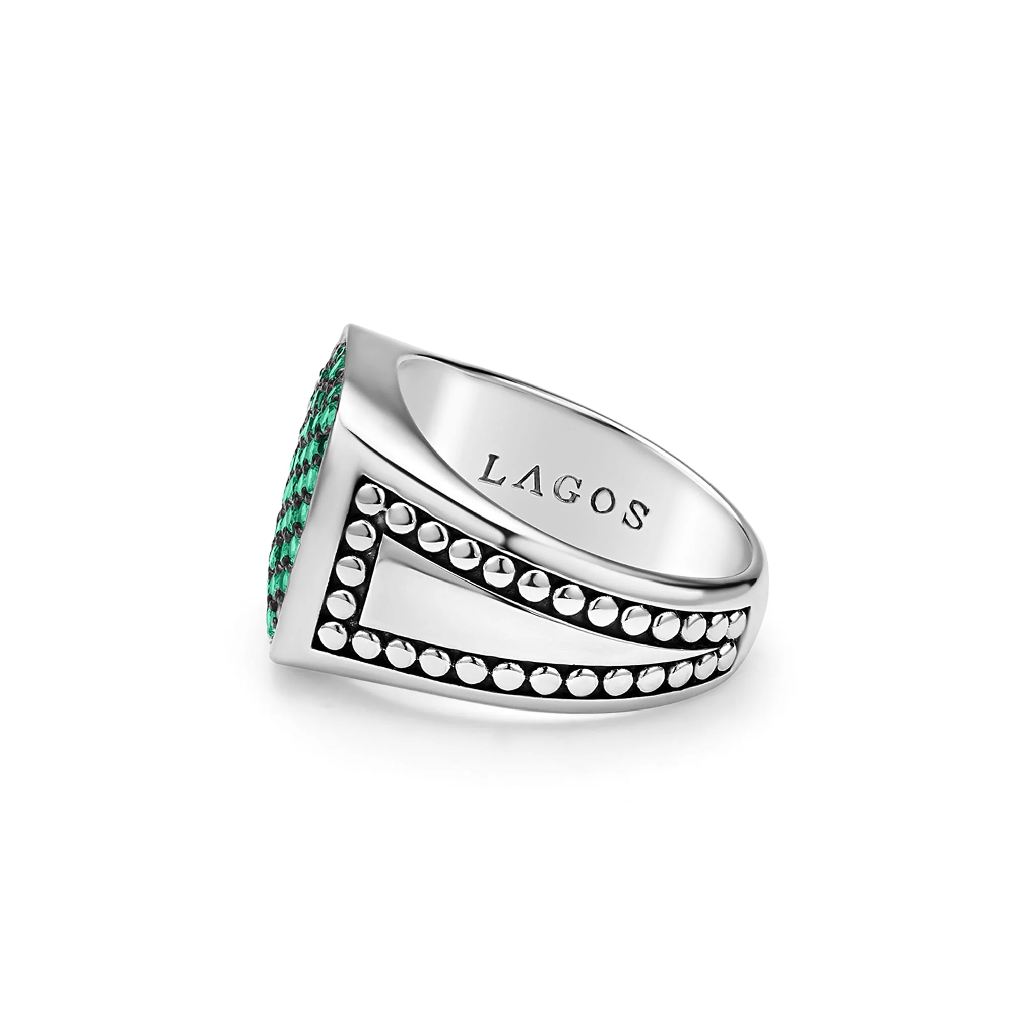 Anthem Sterling Silver Large Emerald Square Ring - Image 3