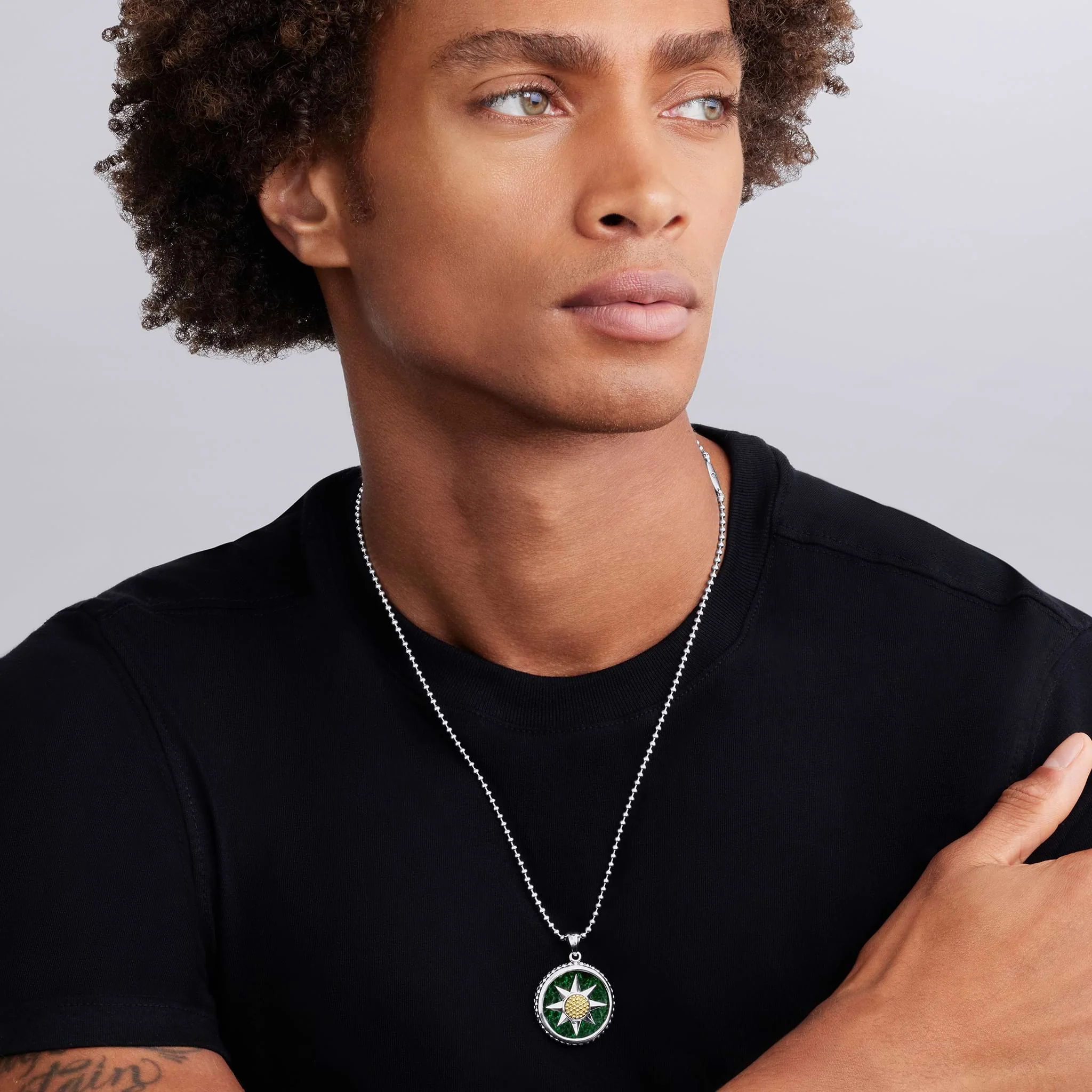 Anthem Large Two-Tone Jade Sun Amulet - Image 2