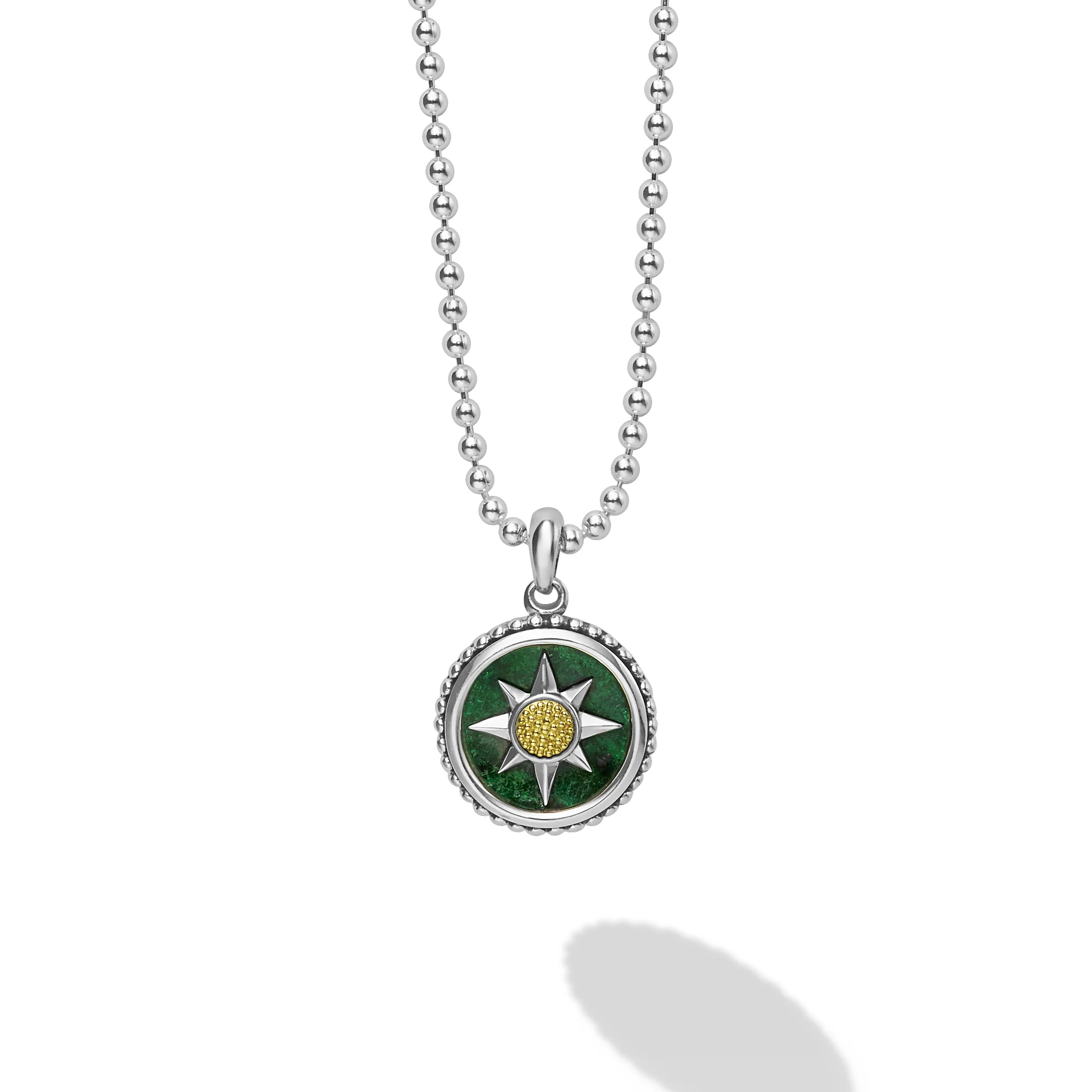 Anthem Two-Tone Jade Sun Amulet Necklace