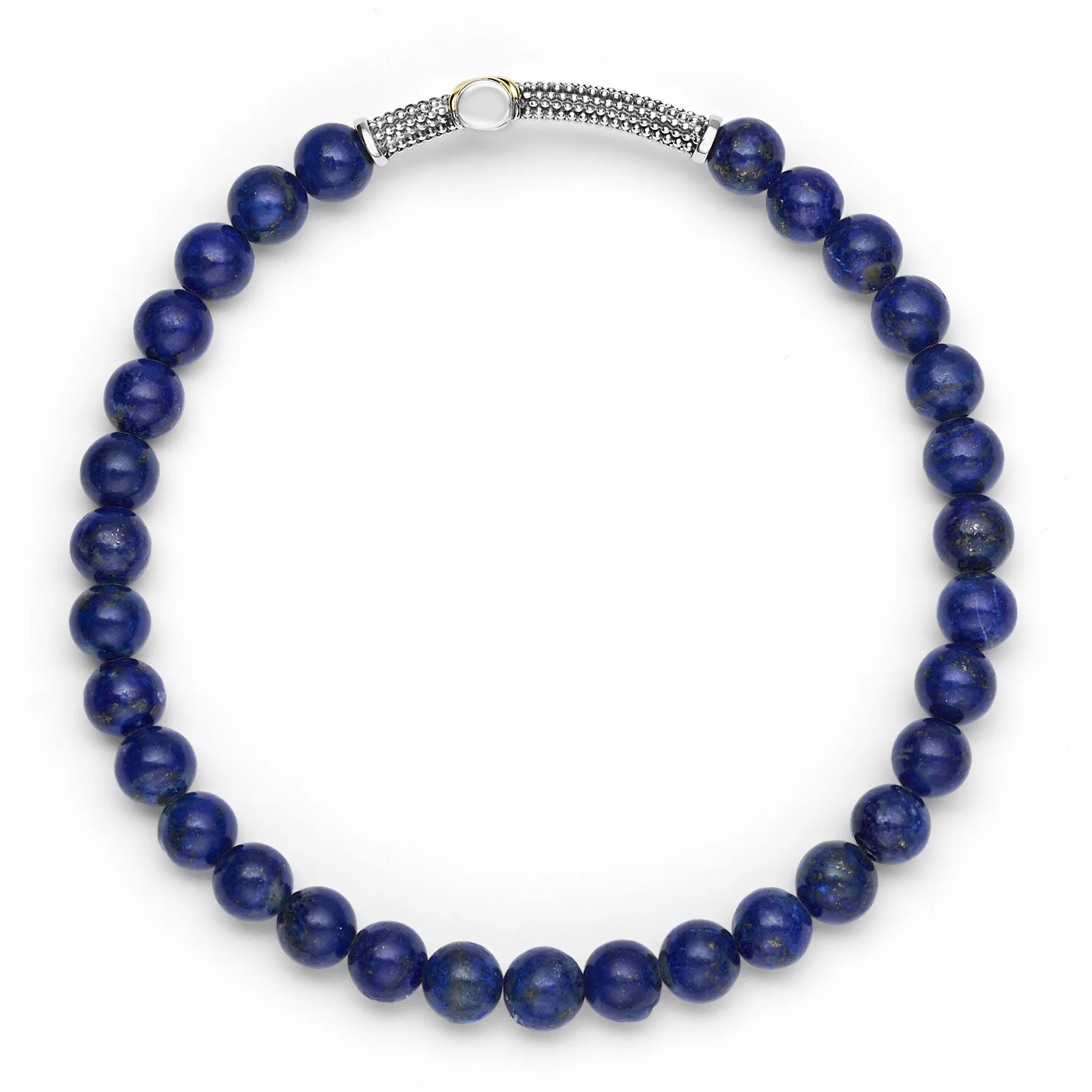 Two-Tone Lapis Cross Stretch Bracelet - Image 3