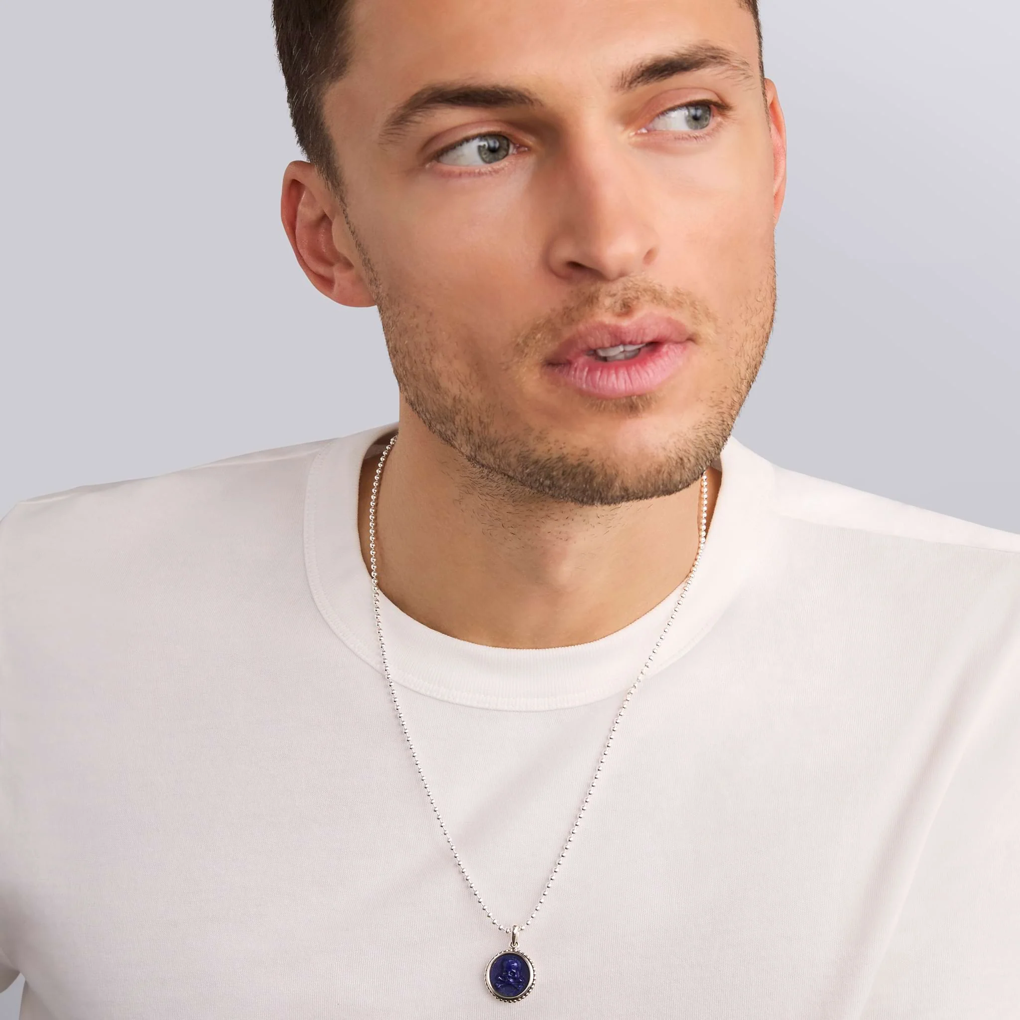 Anthem Small Lapis Skull Crossbone Amulet - Image 2