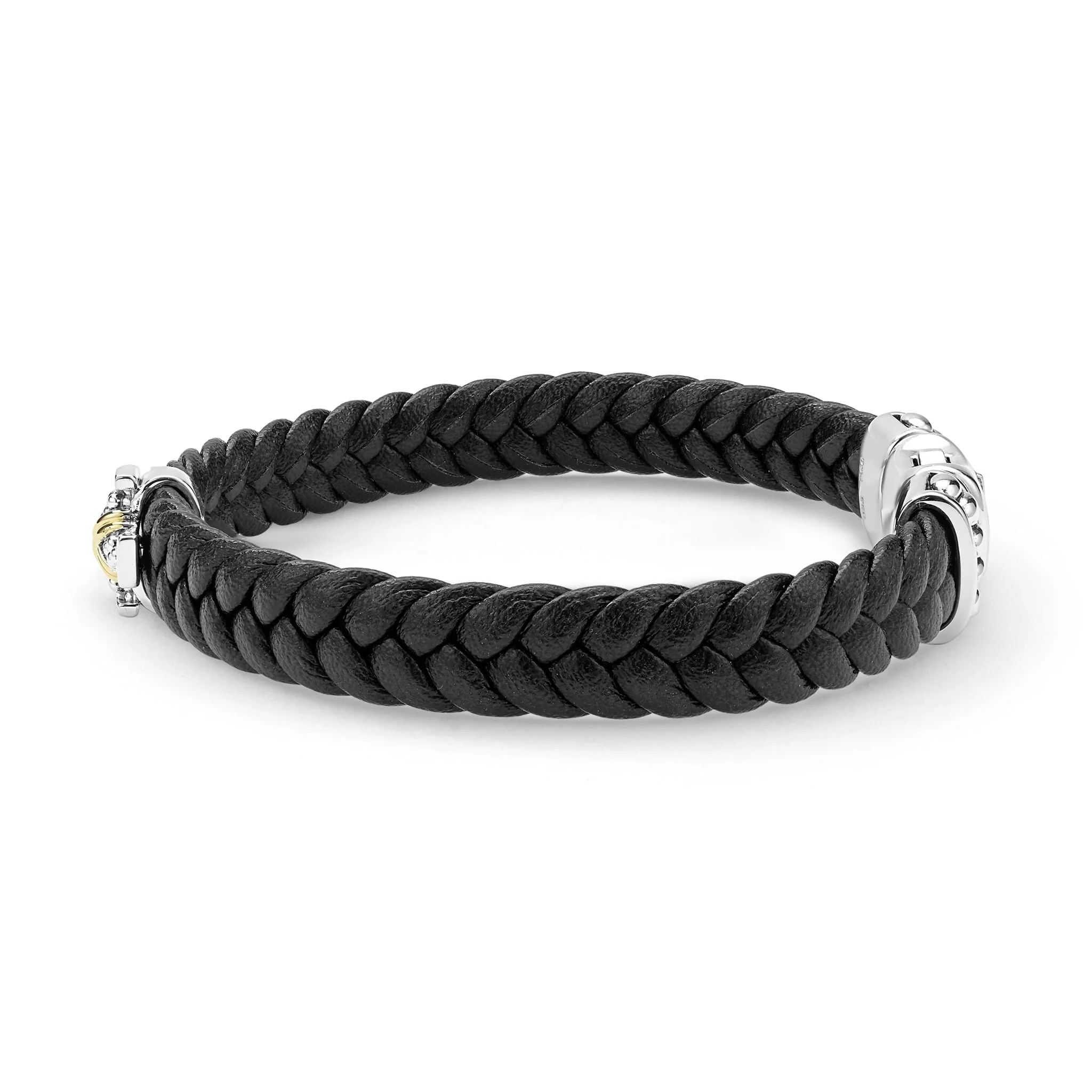 Anthem Two-Tone Braided Vegan Leather Cross Bracelet - Image 3