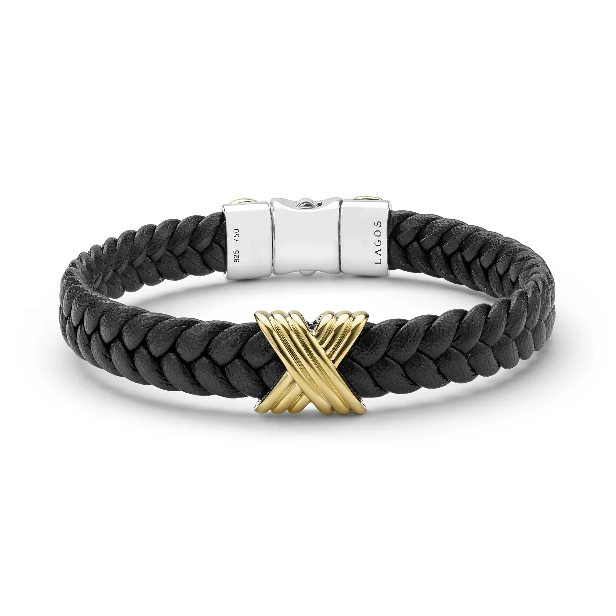 Anthem Two-Tone Braided Vegan Leather X Bracelet