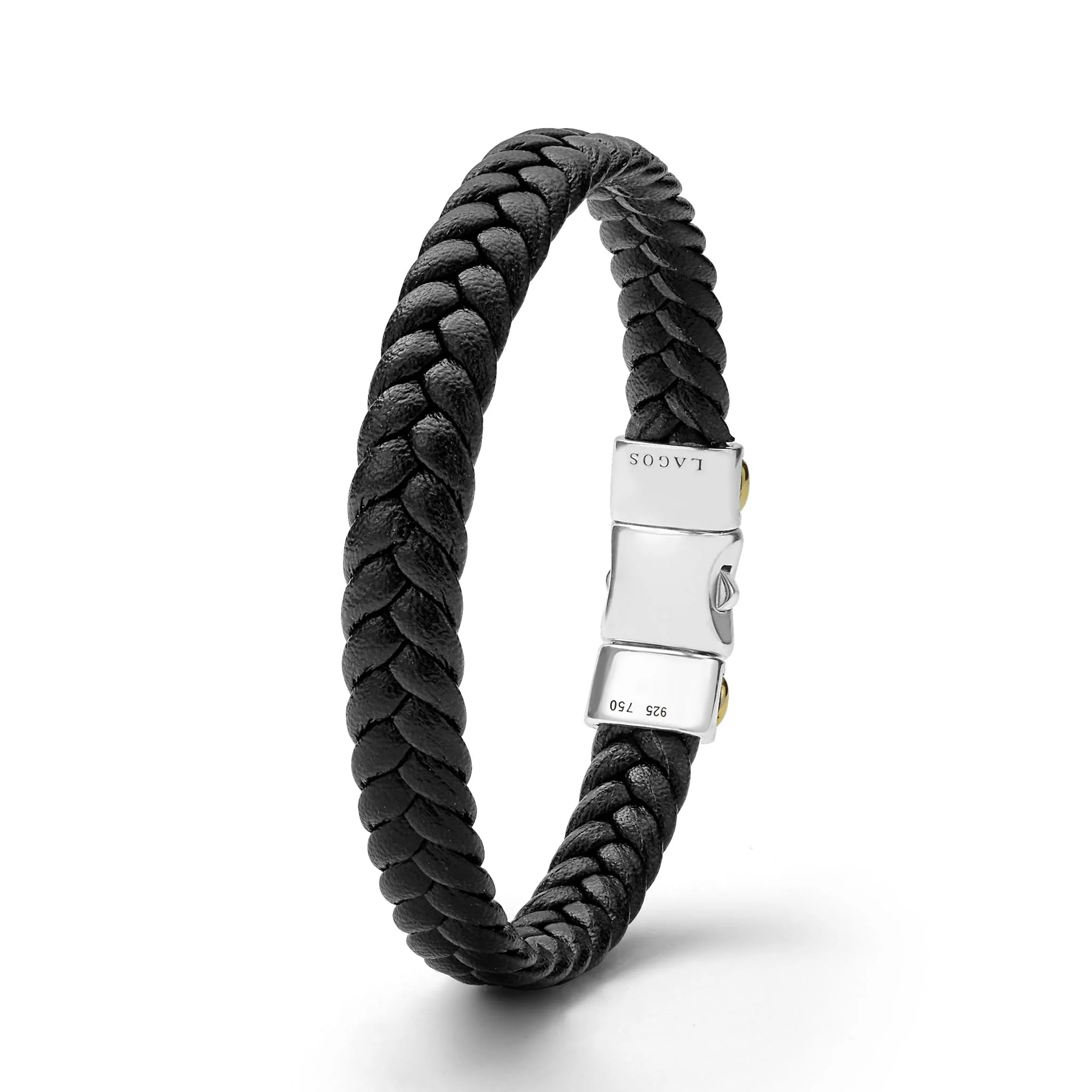 Anthem Black Braided Vegan Leather and Two-Tone Bracelet - Image 5