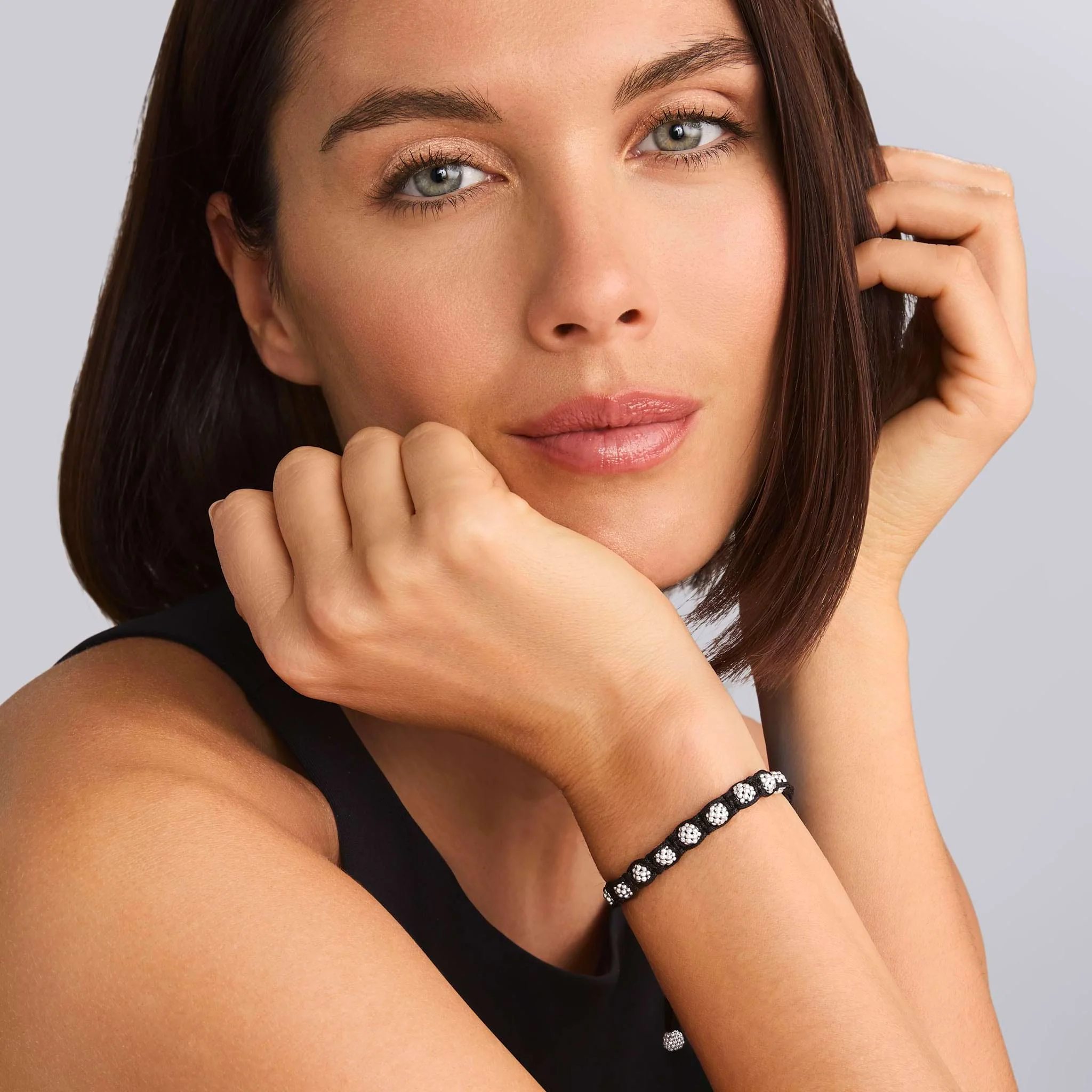 Anthem Sterling Silver & Black Macrame Bracelet - Image 4