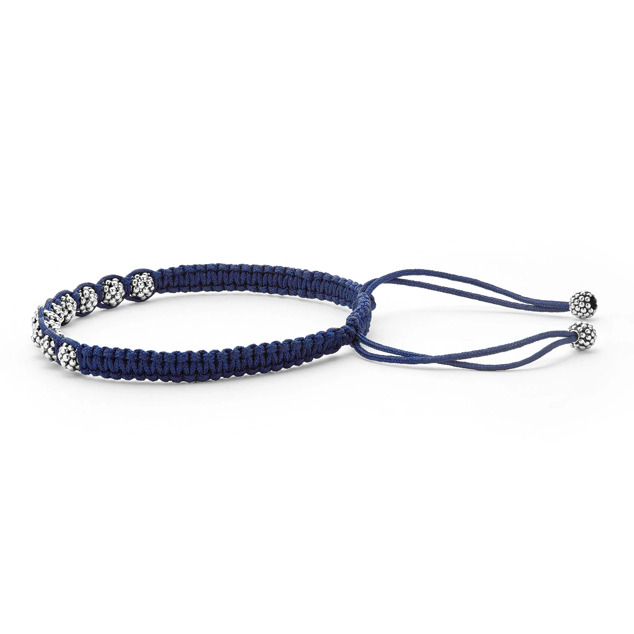 Anthem Sterling Silver & Navy Blue Macrame Bracelet - Image 3