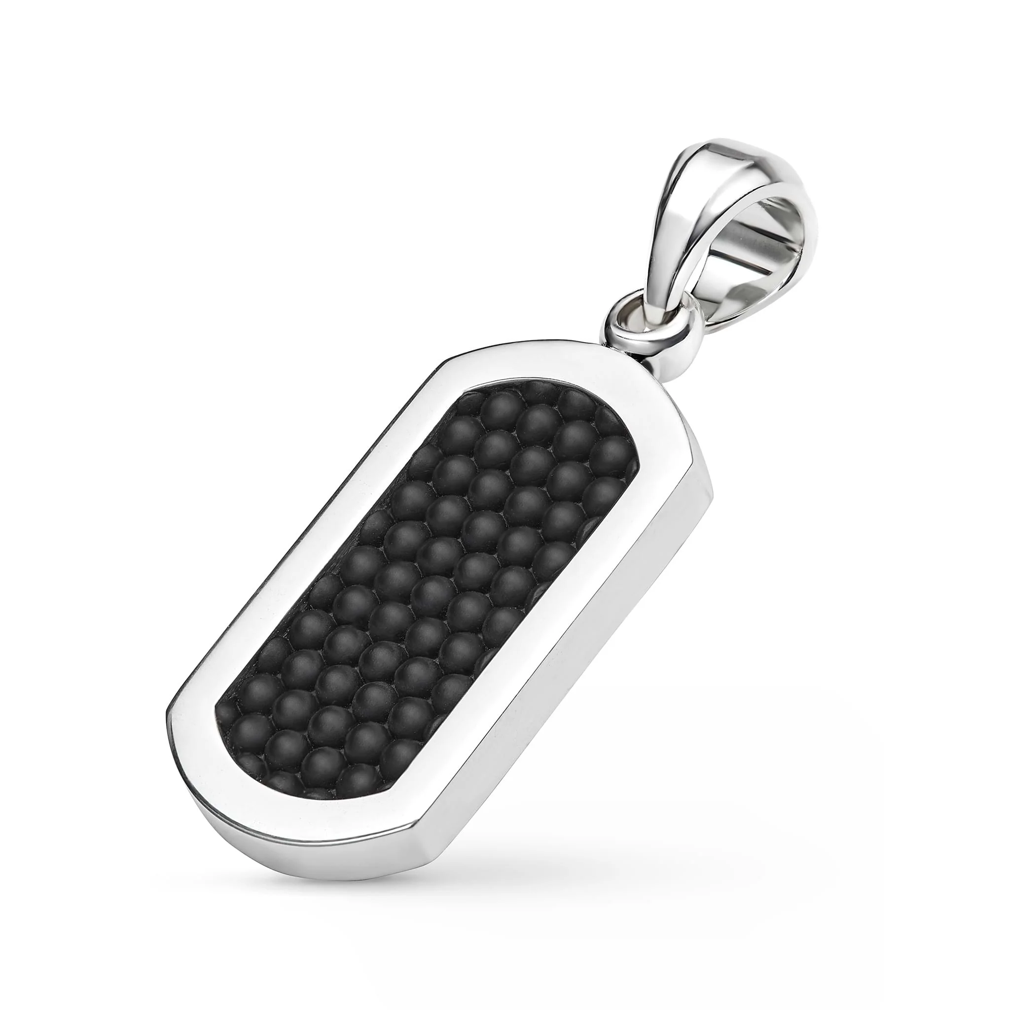 Anthem Silver Matte Ceramic Beaded Tag Amulet - Image 2