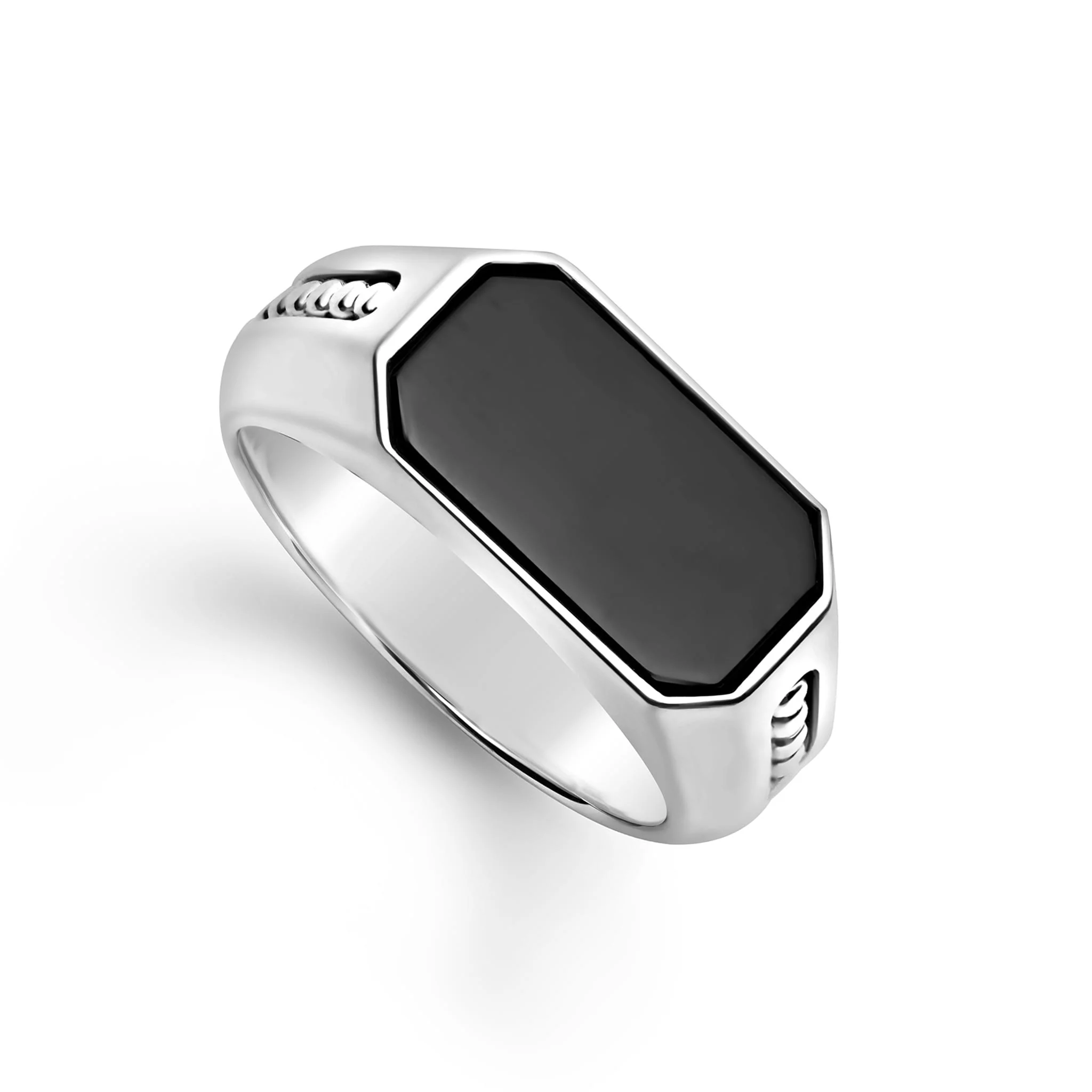 Anthem Sterling Silver Onyx Octagon Ring
