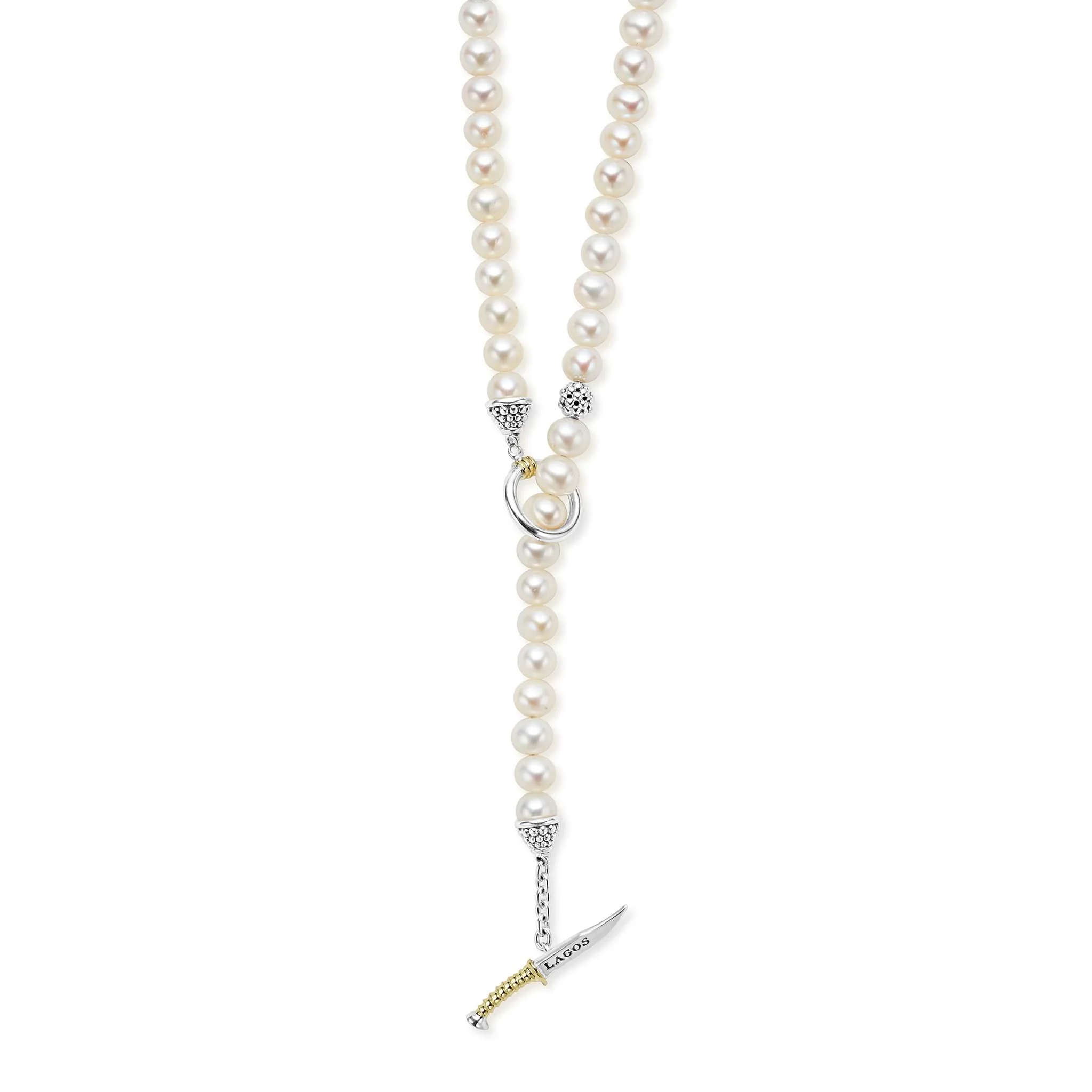 Anthem Freshwater Pearl Sterling Silver Station Bead Necklace - Image 6