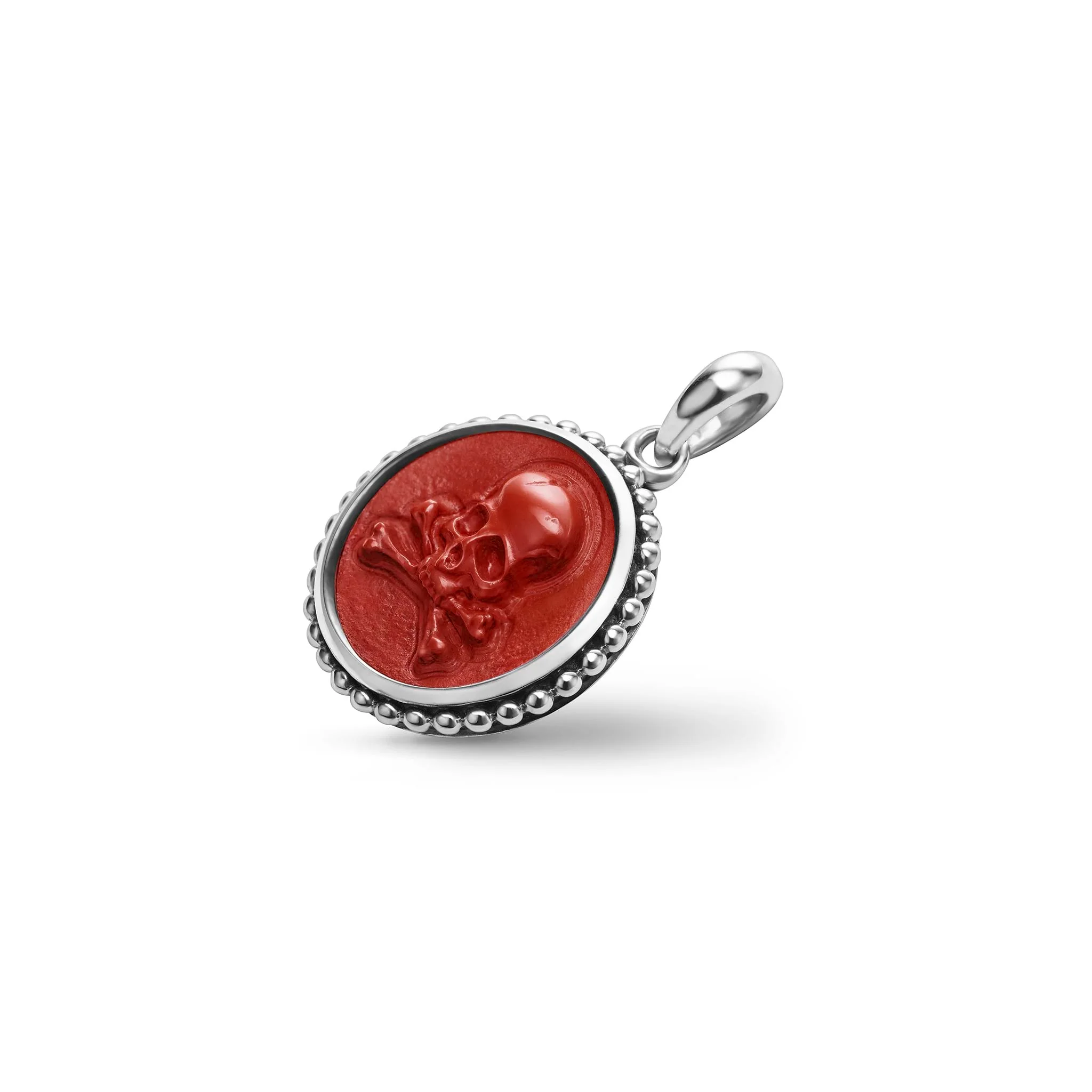 Anthem Small Red Jasper Skull Crossbone Amulet - Image 3