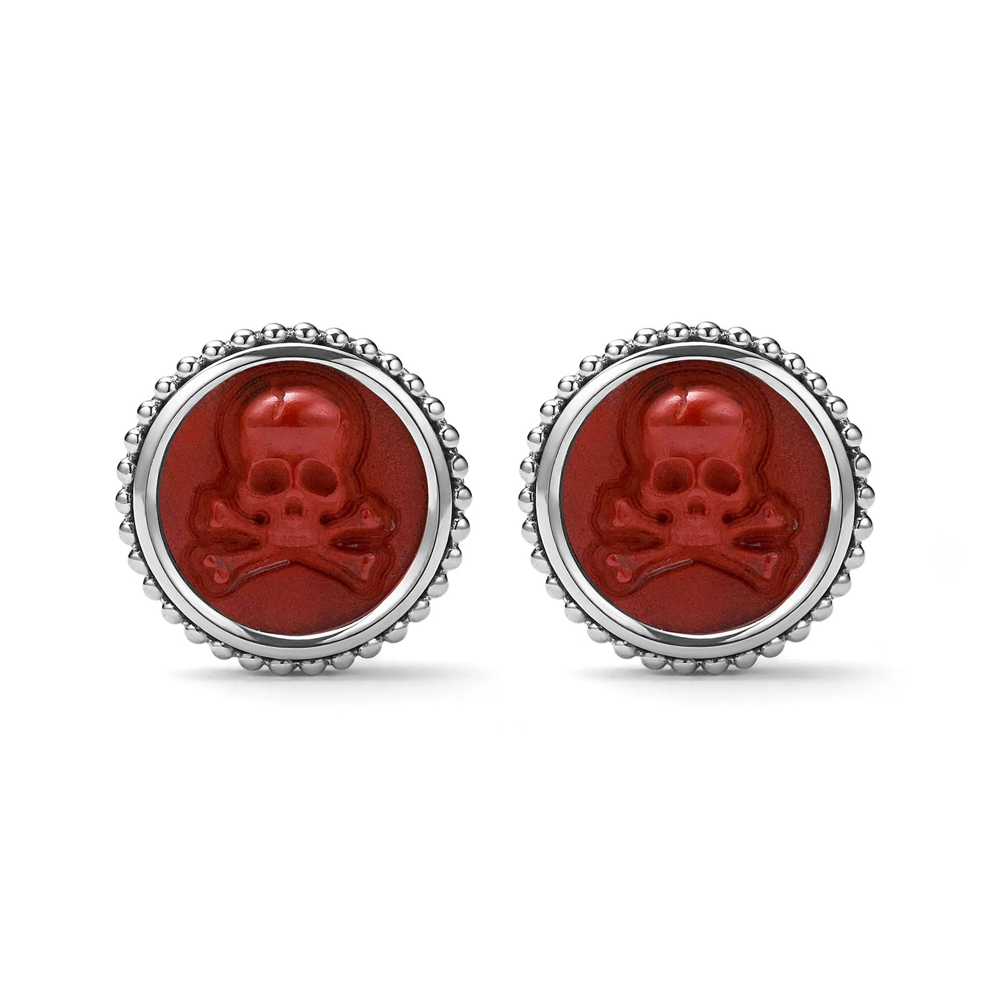 Anthem Red Jasper Skull Cufflinks - Image 4