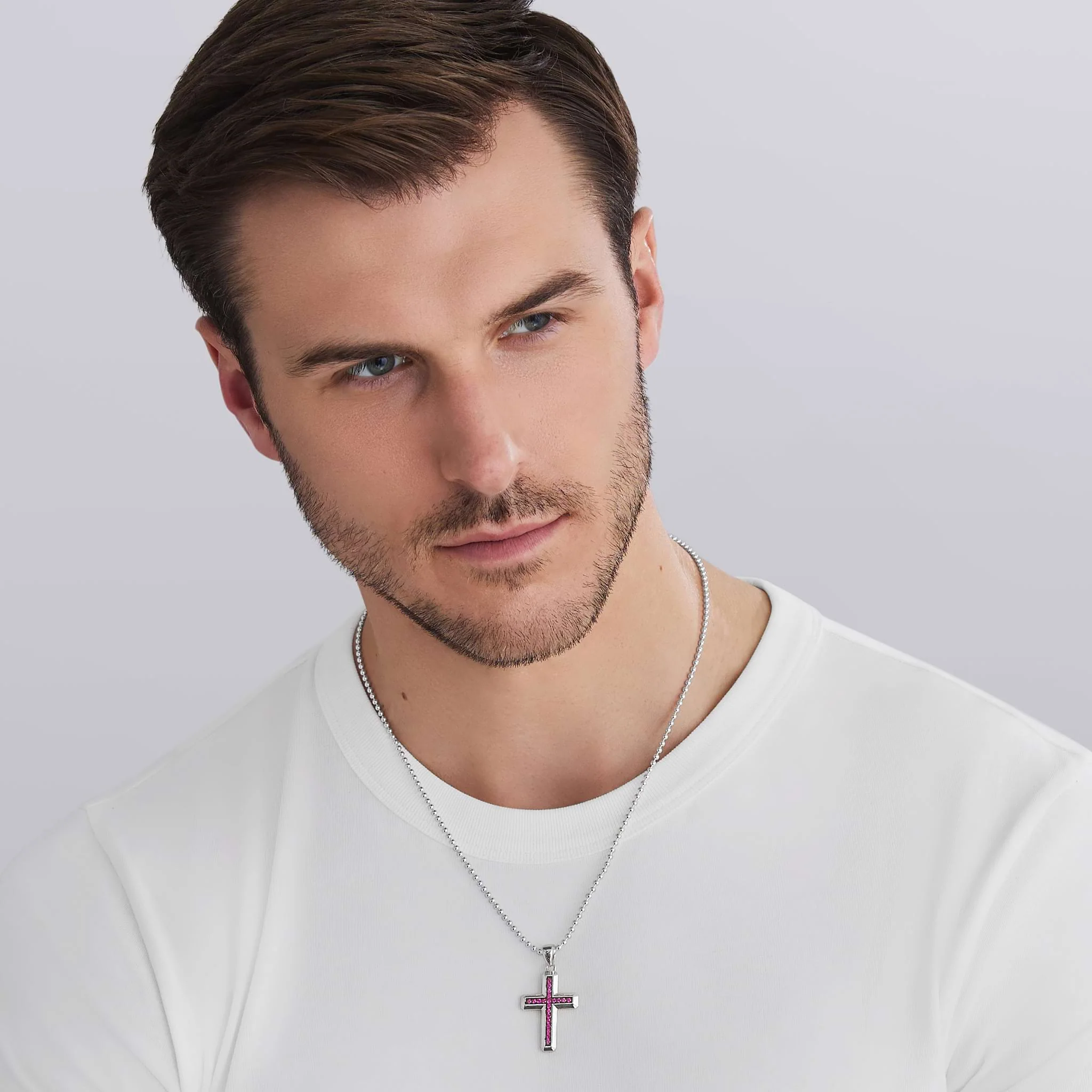 Anthem Sterling Silver & Ruby Cross Amulet - Image 2